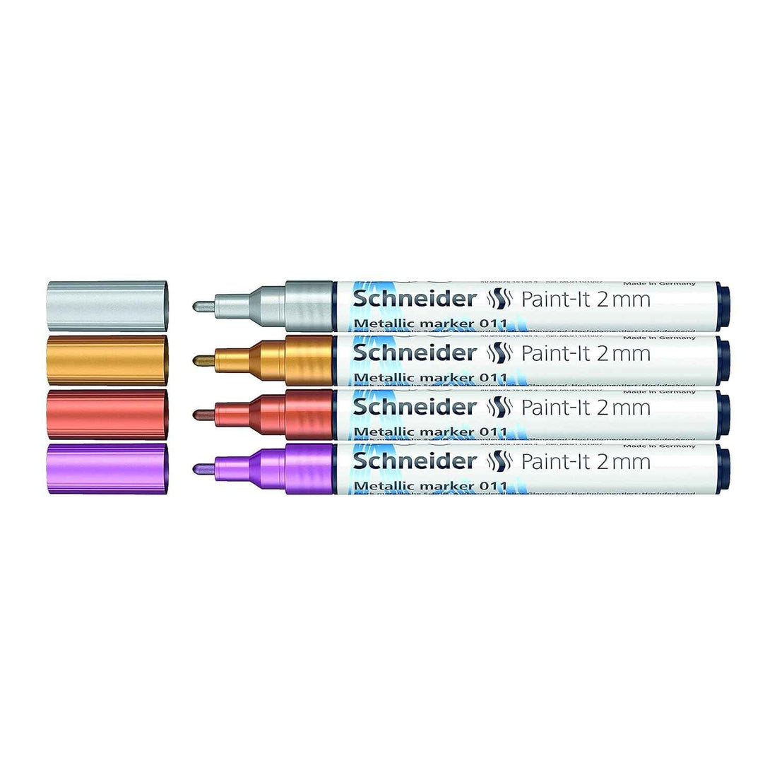 Schneider Paint-It 011 Metallic Markers,2mm,4 Assorted Colors A