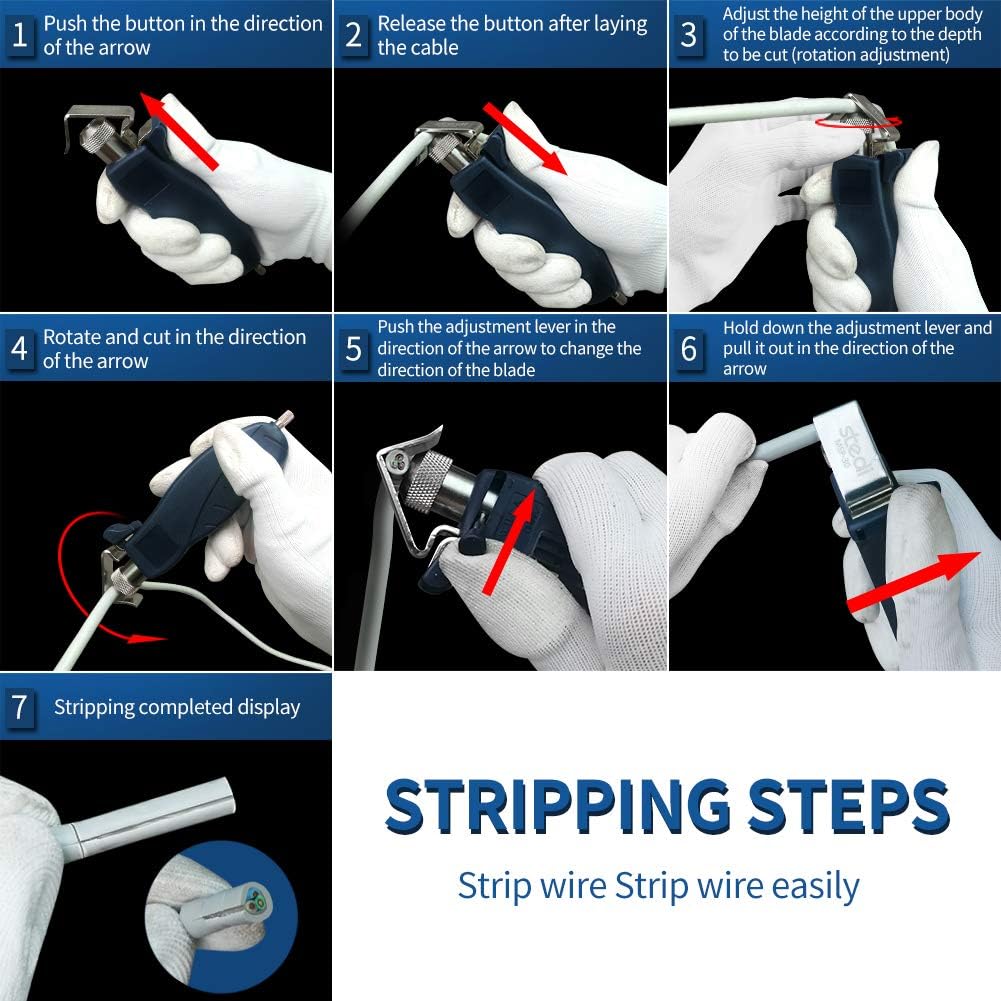 Stedi Round Cable Stripper with Adjustable Cutting Depth