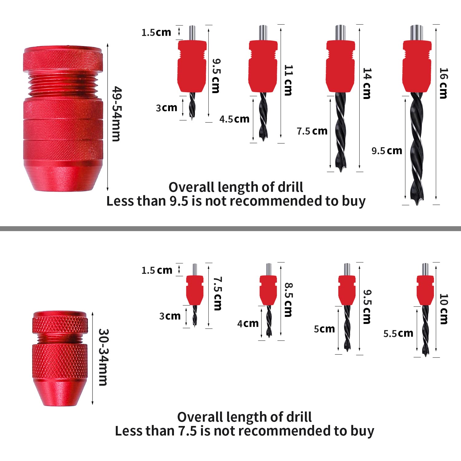 RUITOOL Drill Depth Stop for Drill Bits 2 Size Pack