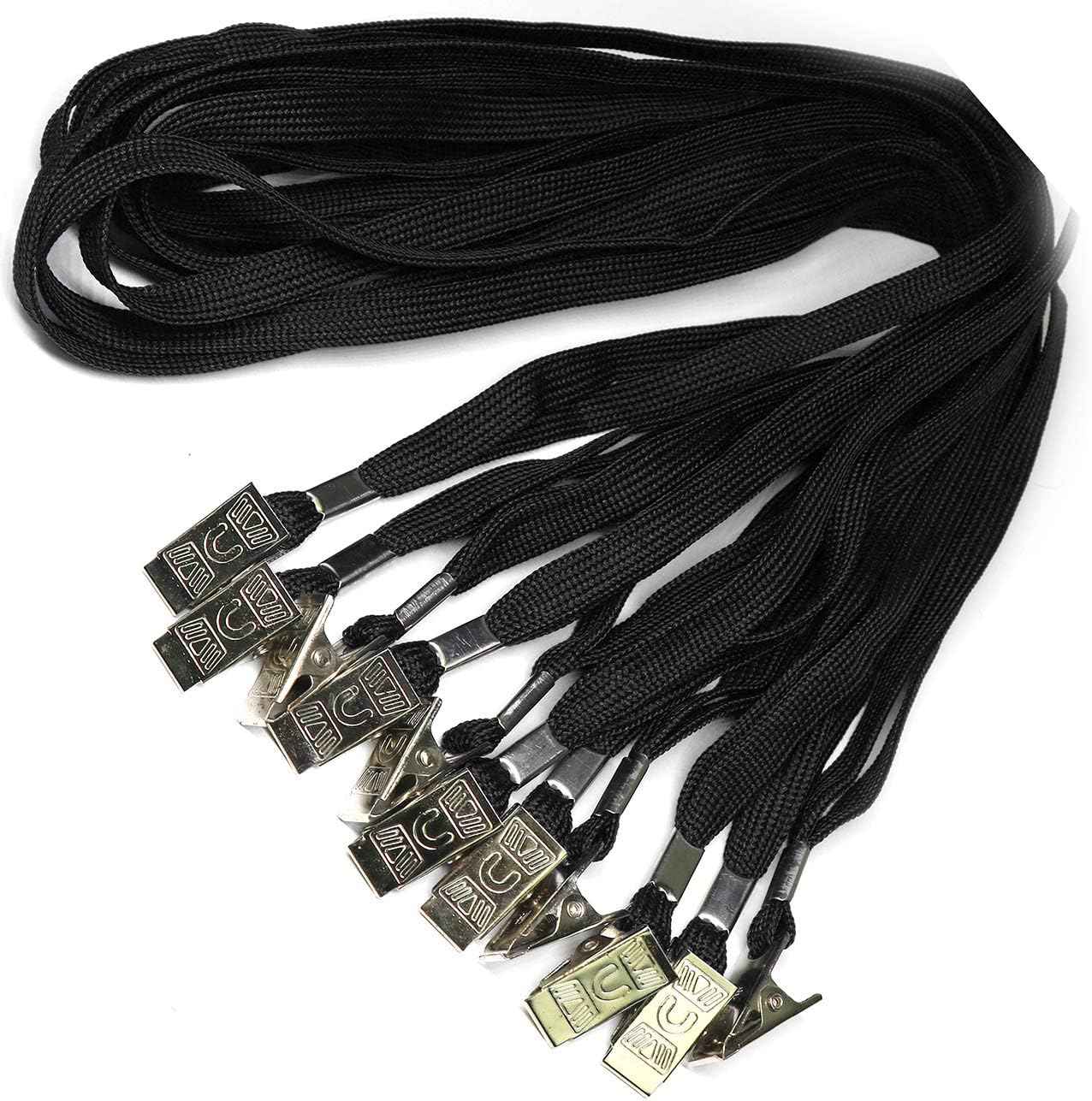 50PCS 32-Inch Flat Lanyards with Badge Clip
