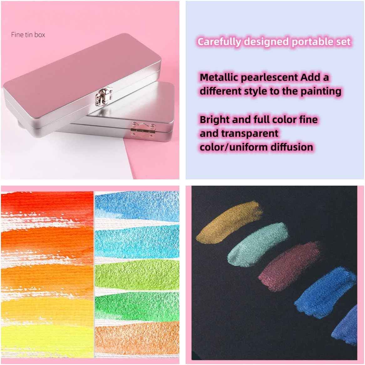 GIORGIONE 90 Solid Watercolor Paint Set Metallic Pearlescent