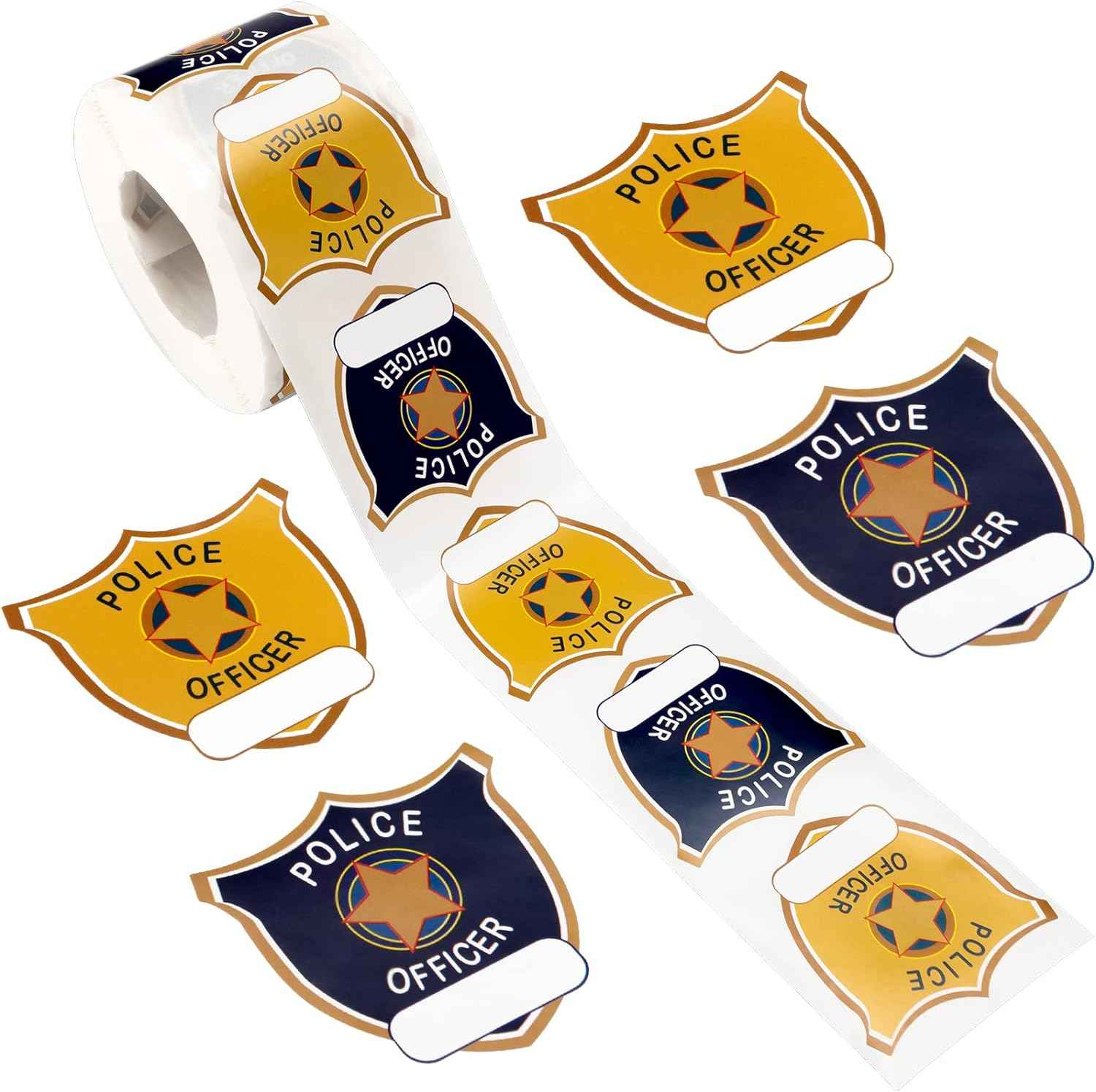 600 Pieces Police Stickers for Kids Police Birthday Party Supplies Yellow