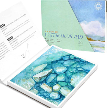 POTENTATE Watercolor Paper Block,100% Cotton,20 Sheets Fine Grain