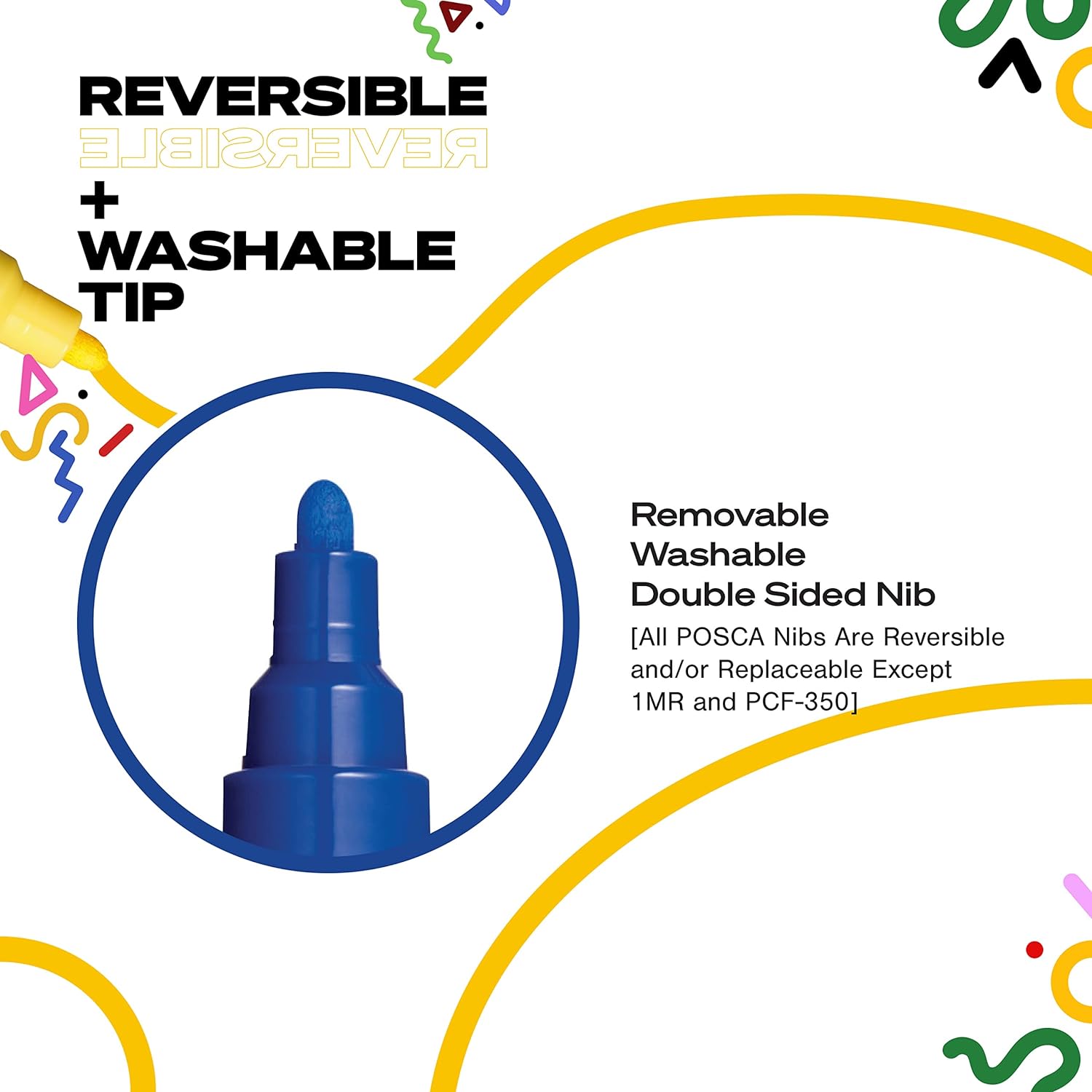 UNI POSCA PC-5M Posca Acrylic Paint Marker Red 3 Pack
