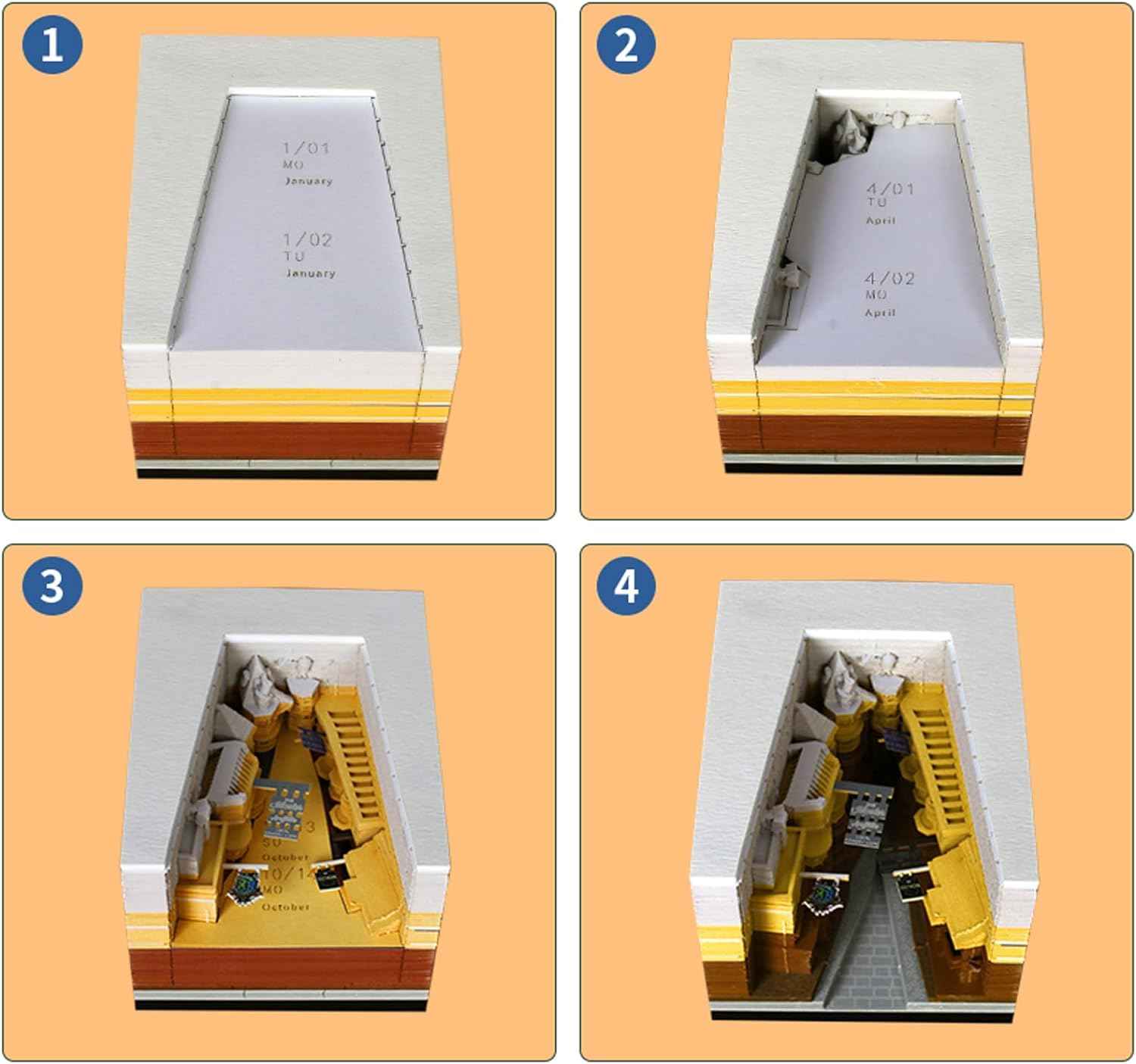 2024 Time Piece Diagonal Alley 3D Calendar Memo Pad with LED Lights