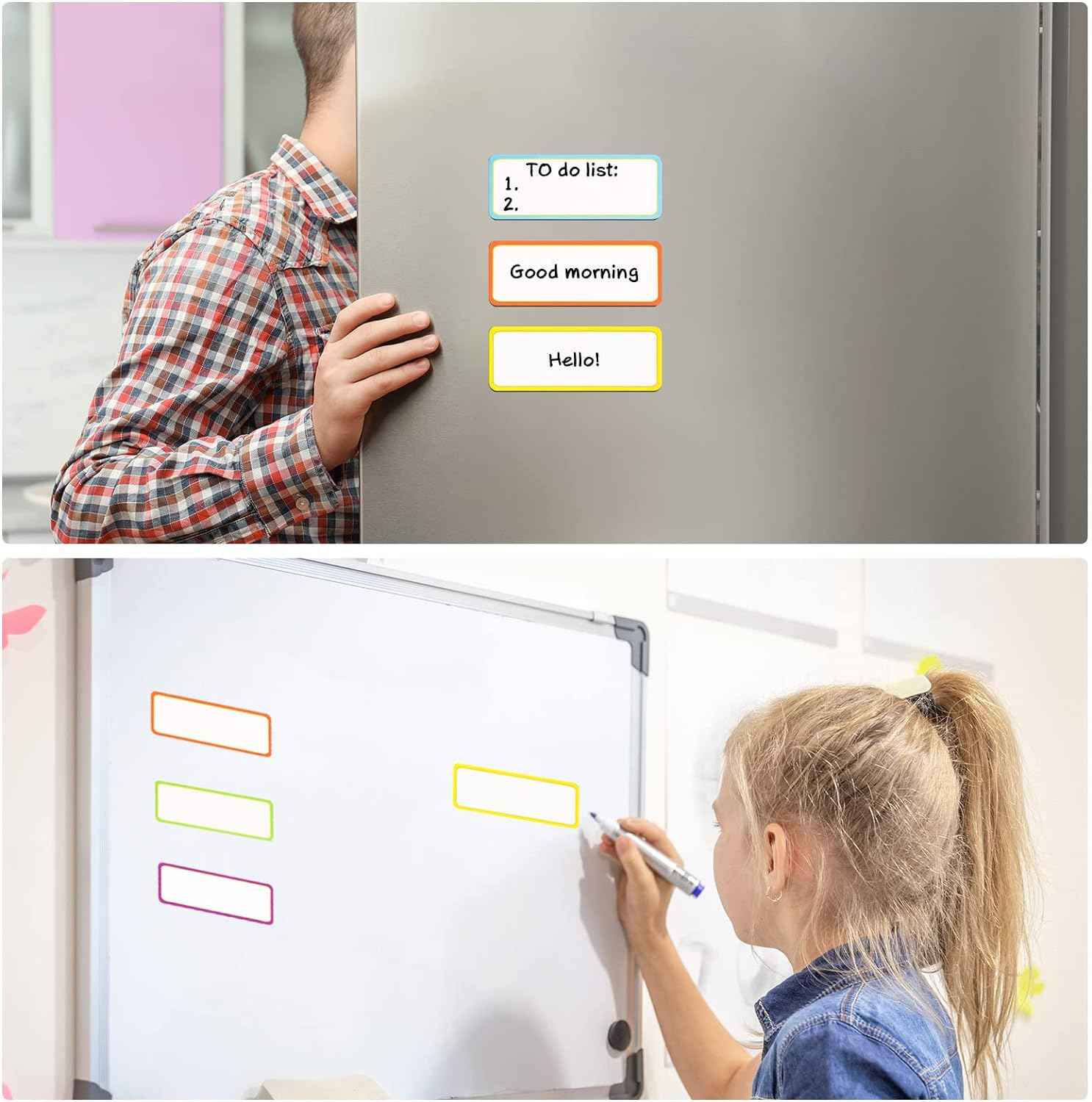 40 Pack Magnetic Dry Erase Labels Name Plate Tags Stickers 10x5cm