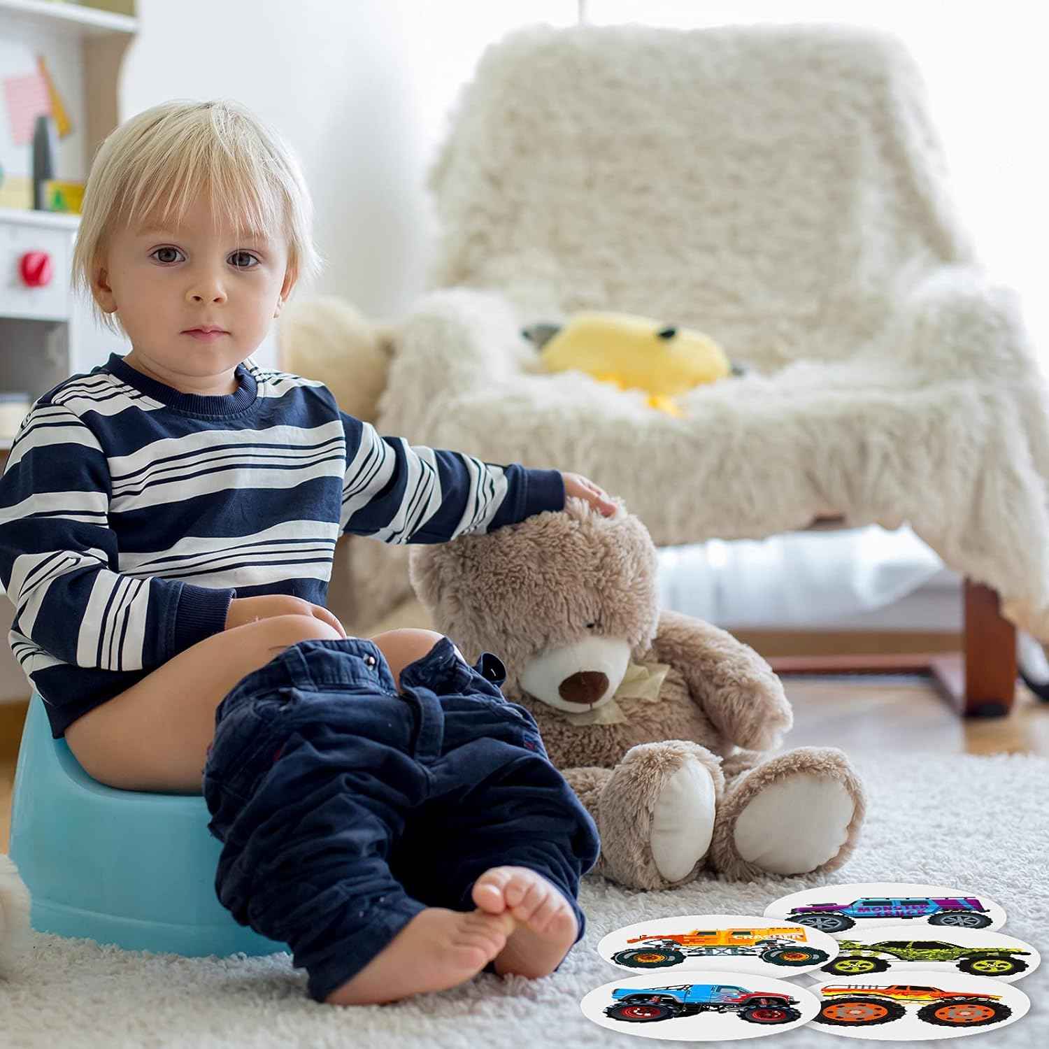 10 Pieces Potty Training Seat Stickers for Boys Toilet Targets