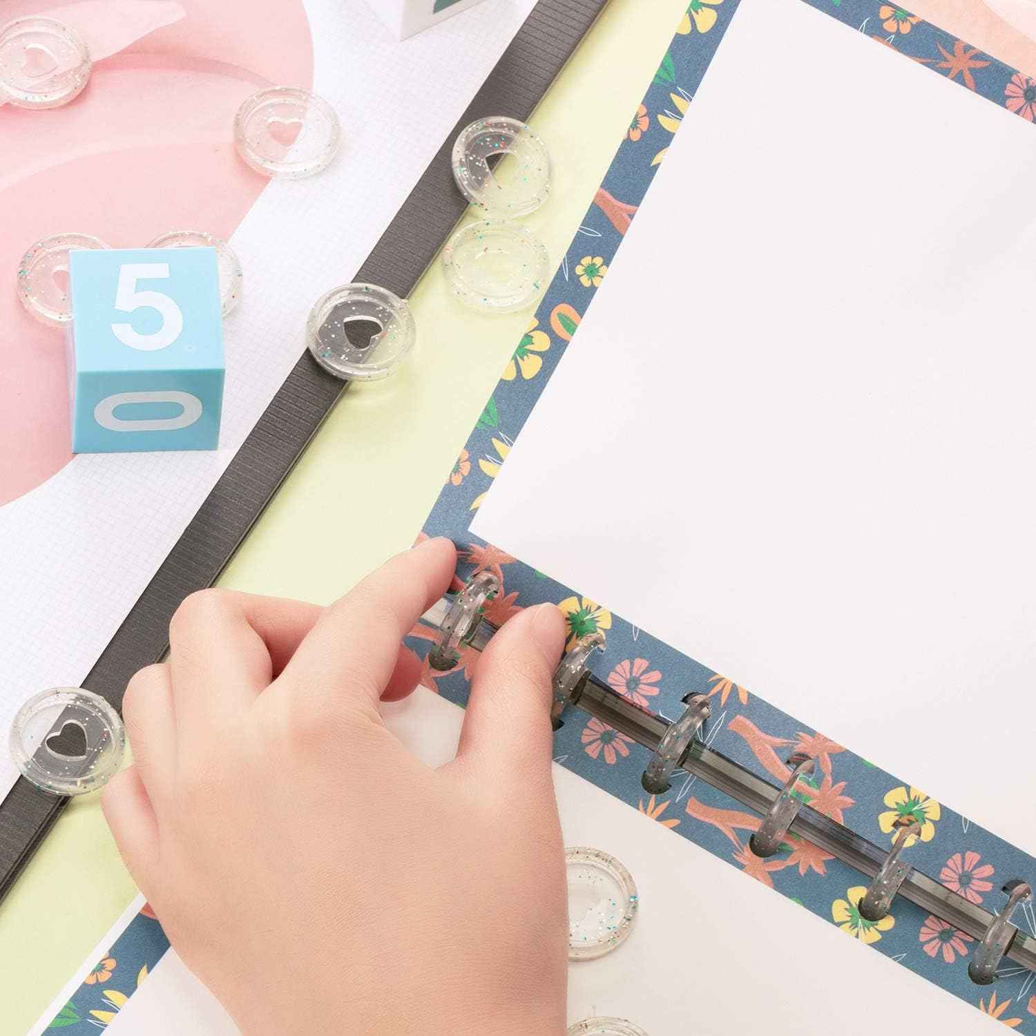 120Pcs Plastic Heart Book Binding Discs Binder Rings for DIY Notebooks Planners
