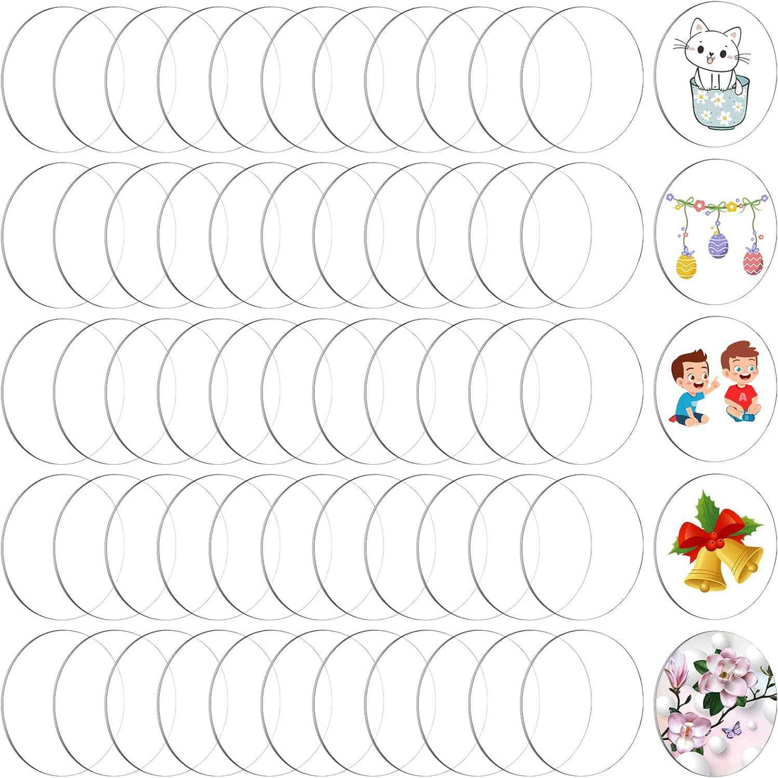 60pcs Transparent Acrylic Circle Discs for DIY Project Craft 1.5 Inch