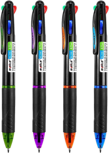 Multicolor Ballpoint Pens 4in1 0.7mm Retractable Gift Pens 4