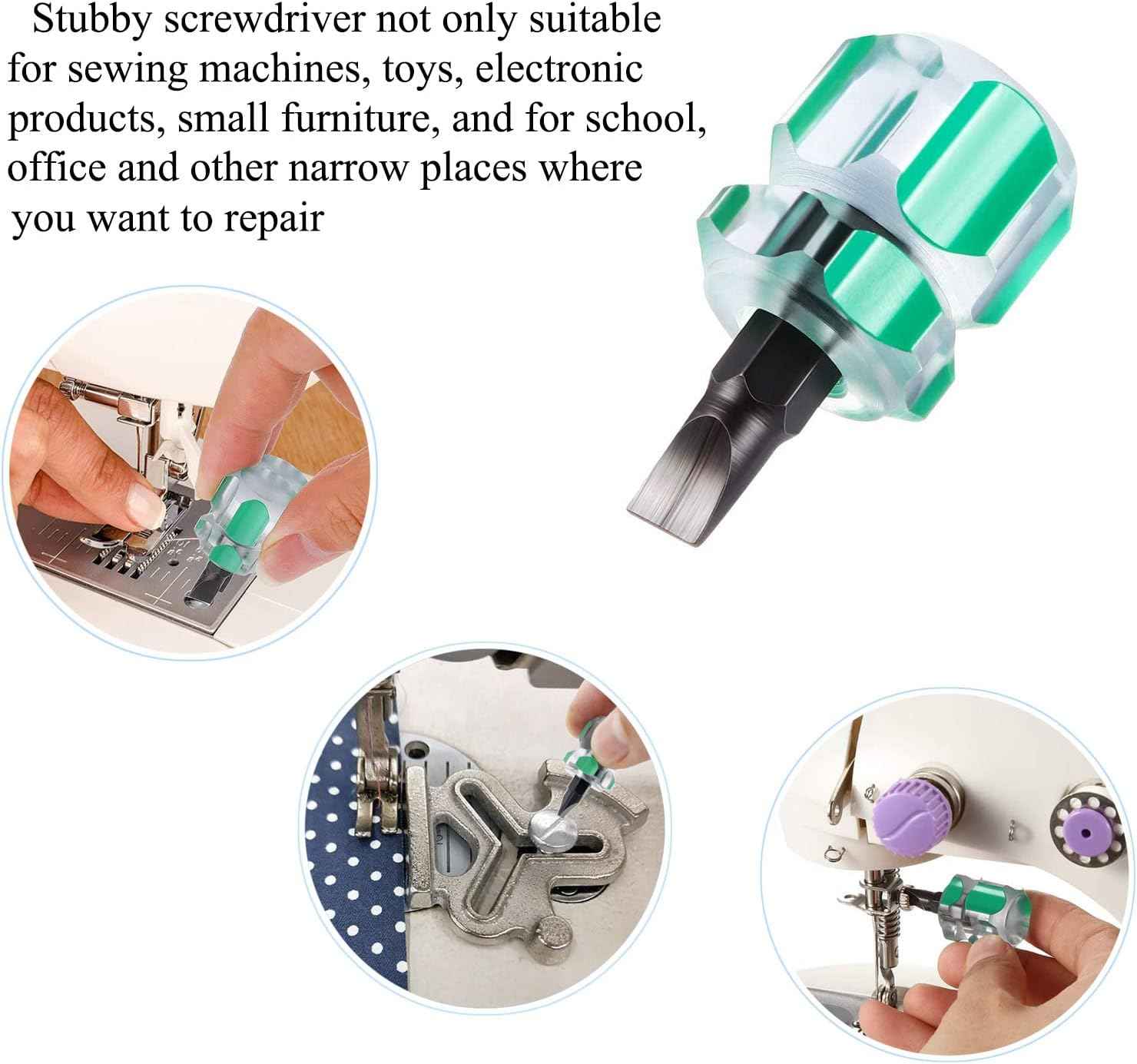 Green-striped seam guide tool with metal tip and included small screwdriver heads