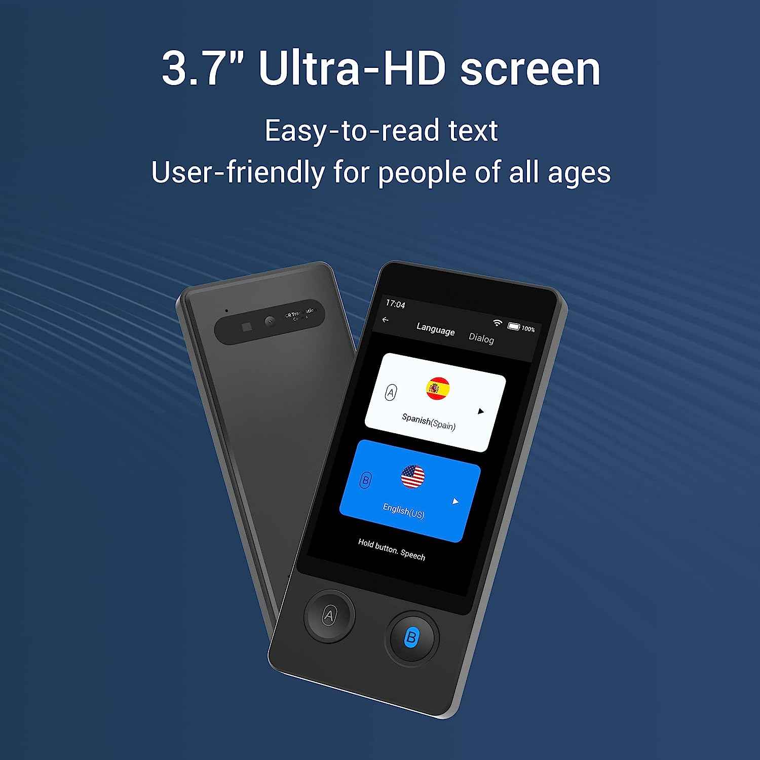 W12 AI Offline Voice Translator 144 Language Translator Device