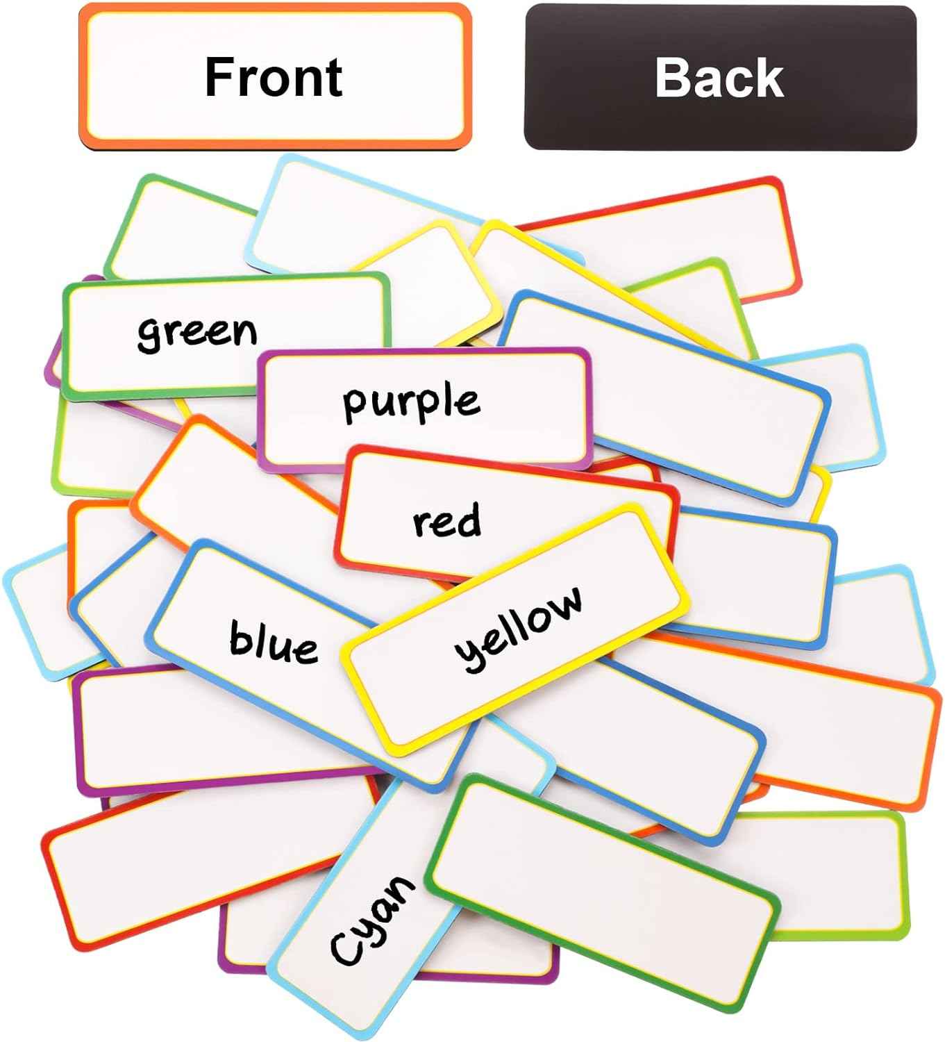 40 Pack Magnetic Dry Erase Labels Name Plate Tags Stickers 10x5cm