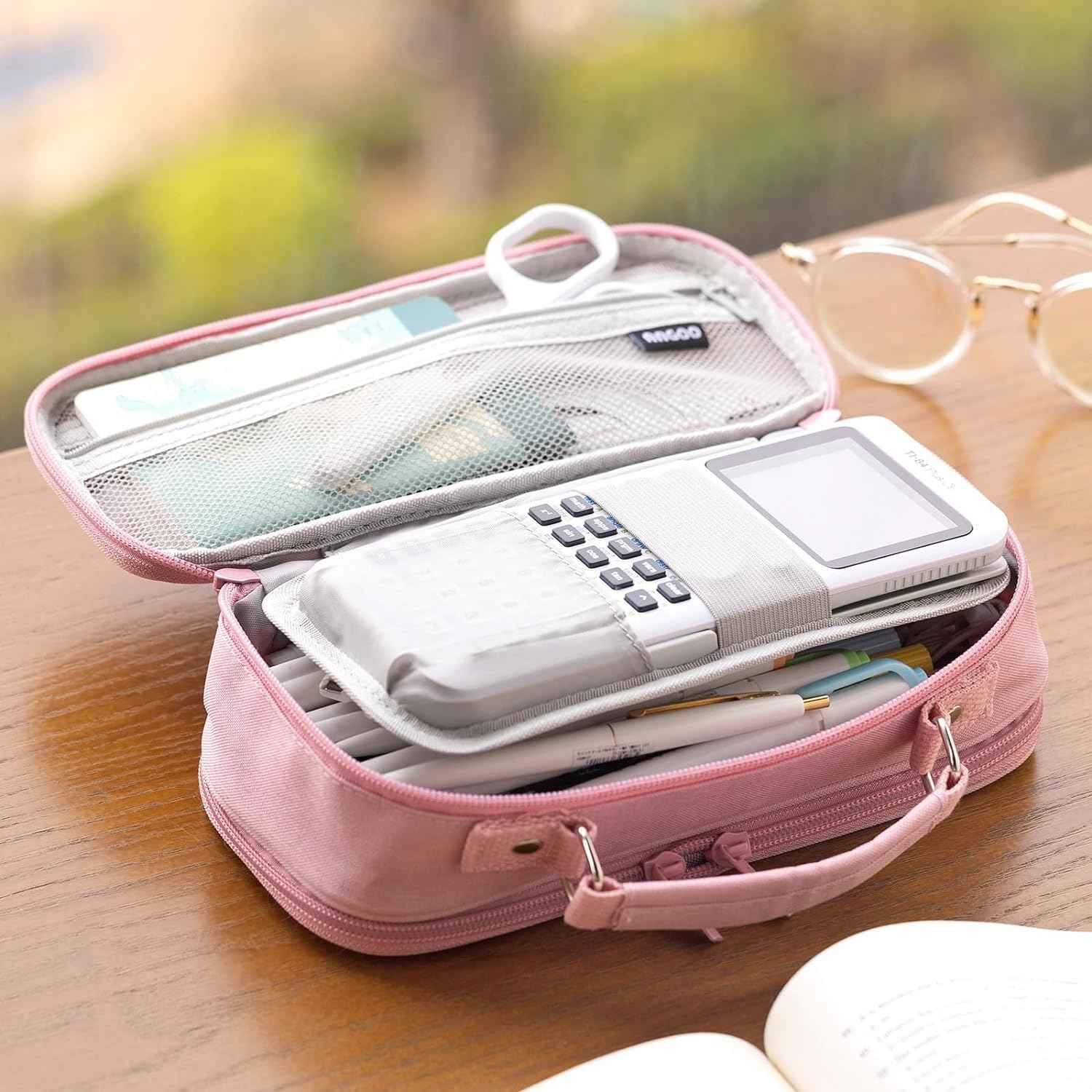 Large capacity pencil case Pencil Pouch Double Zipper Storage Bag