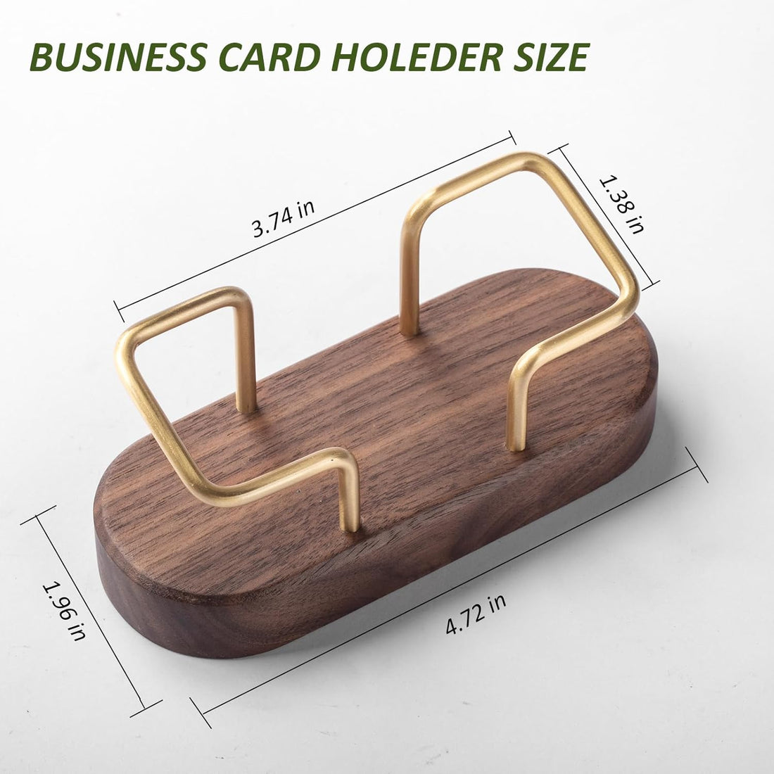 Wooden Business Card Holder for Office Desk Walnut