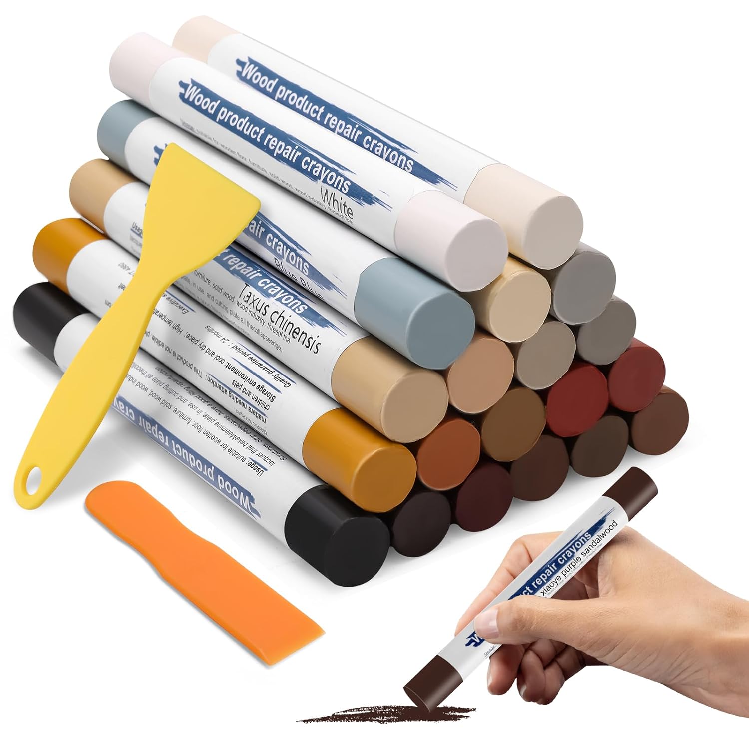 20 Color Wood Filler Sticks Putty Wax Crayons for Furniture Repair