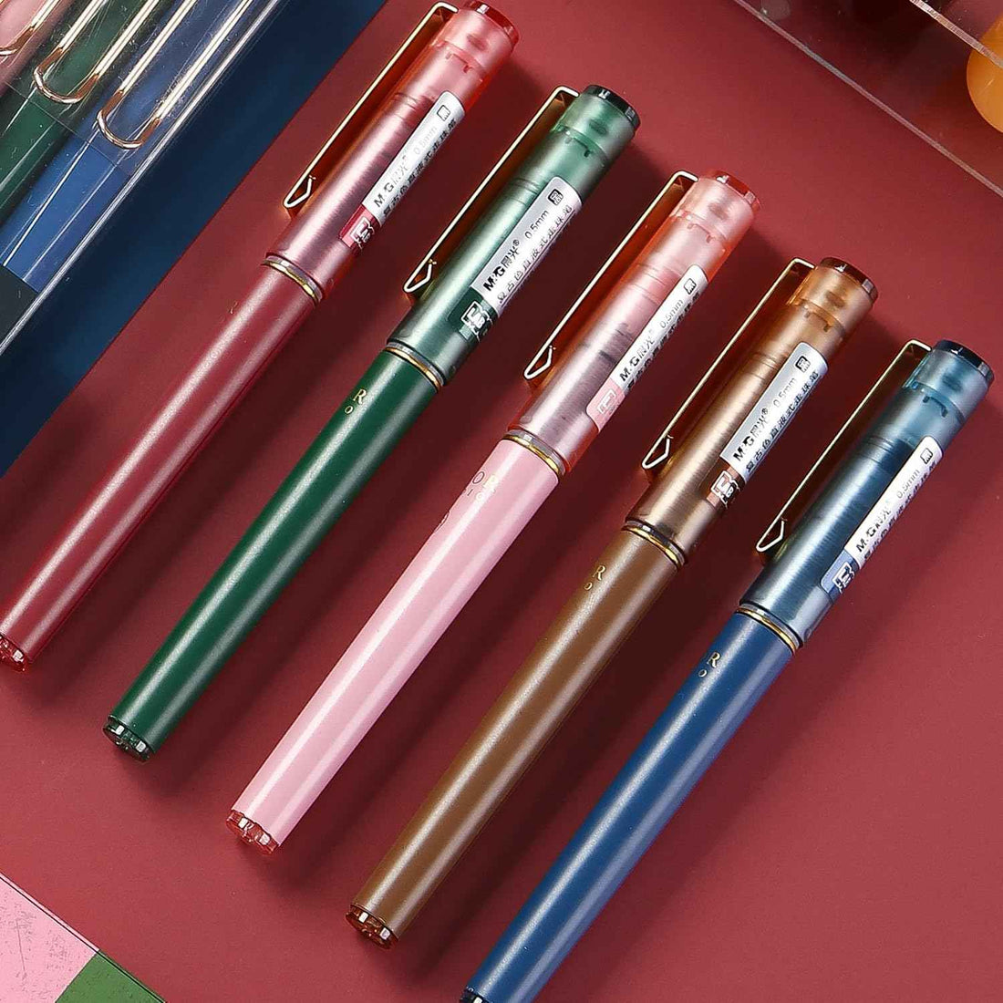 5Pcs Liquid Rollerball Pens Ultra Fine Point Black Ink,Vantage Color