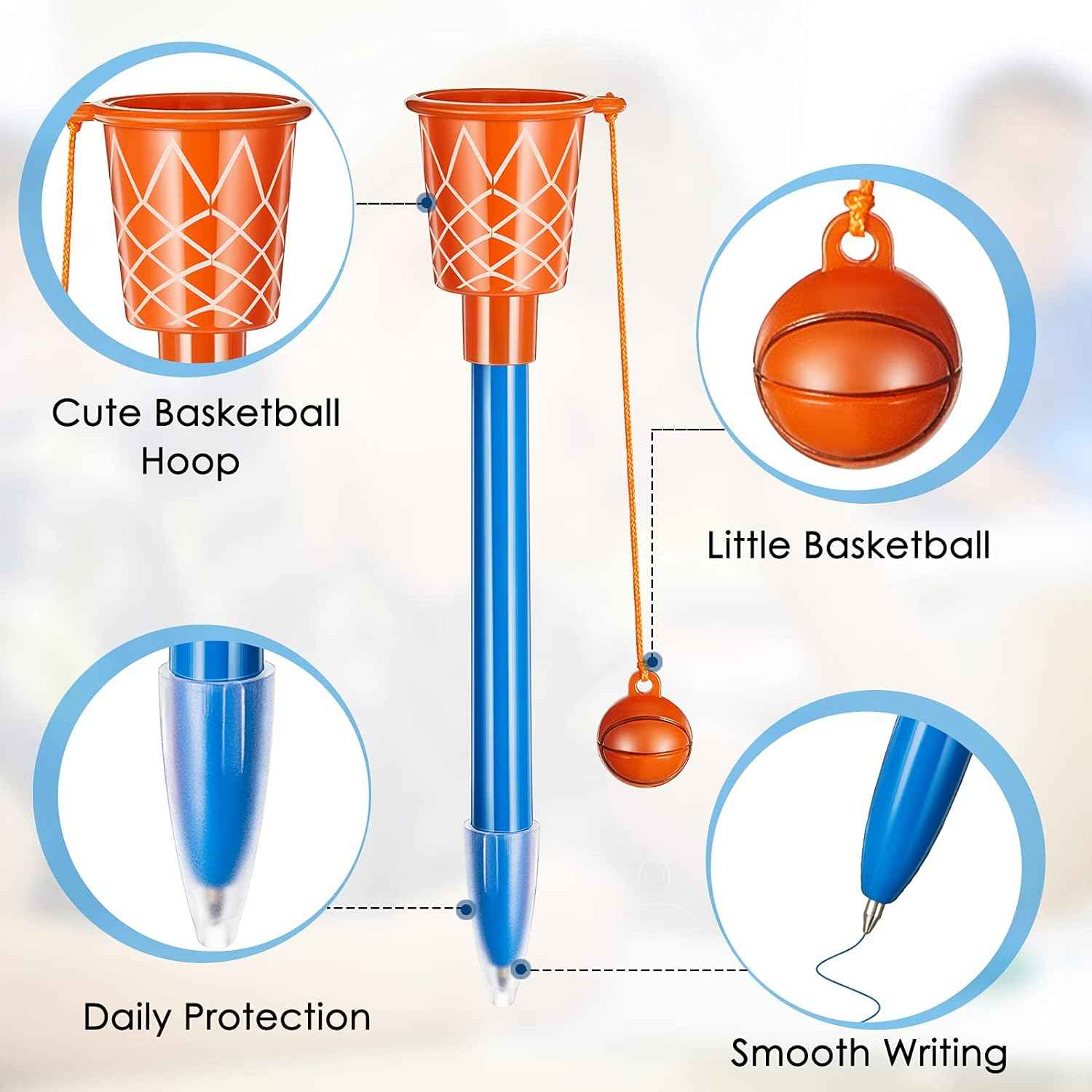 18PCS Basketball Hoop Ballpoint Pens for Birthday School Party Favors