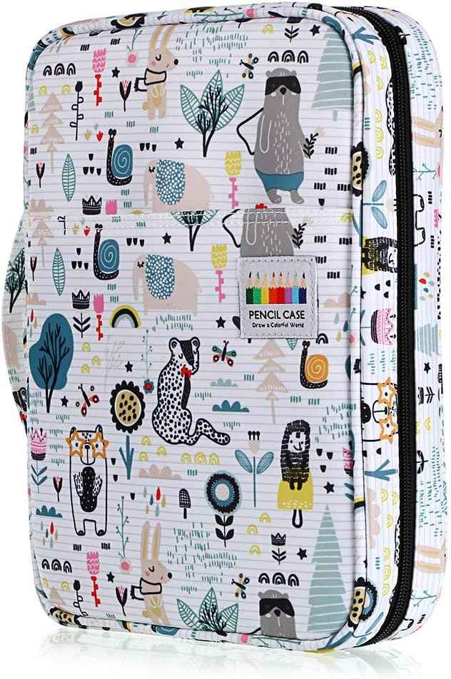 Portable Colored Pencil Case - Holds 166 Pencils or 112 Gel Pens Animal
