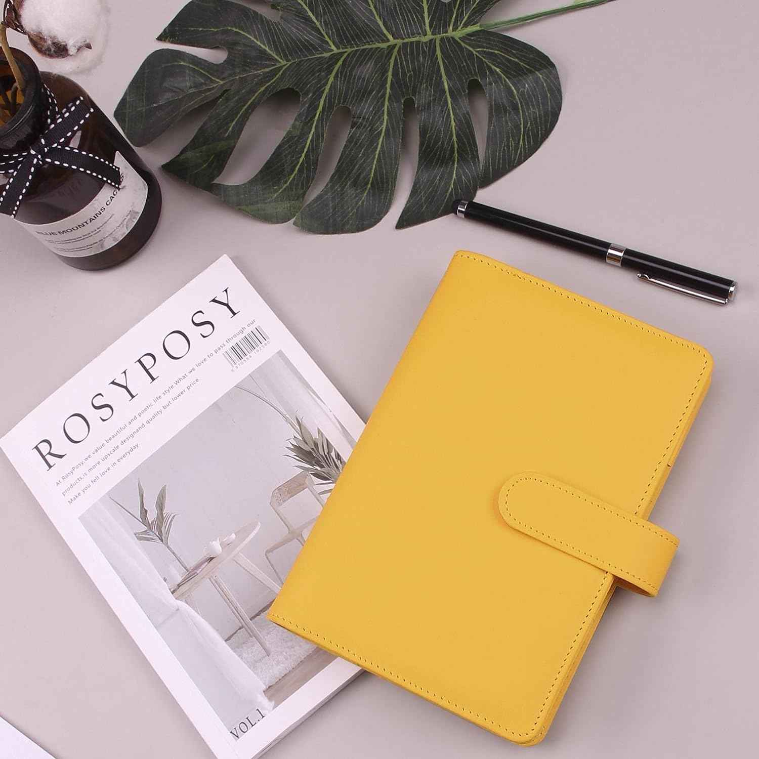 A6 Budget Binder,PU Leather with 12PCS Cash Pockets