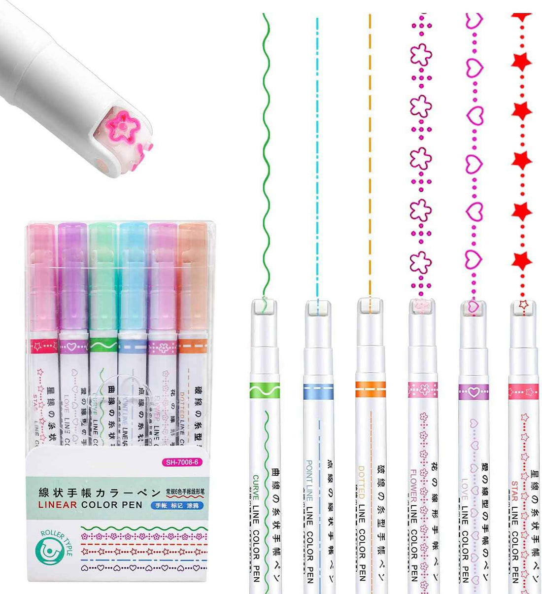 6pcs Curve Highlighter Craft Pens 2 Pack