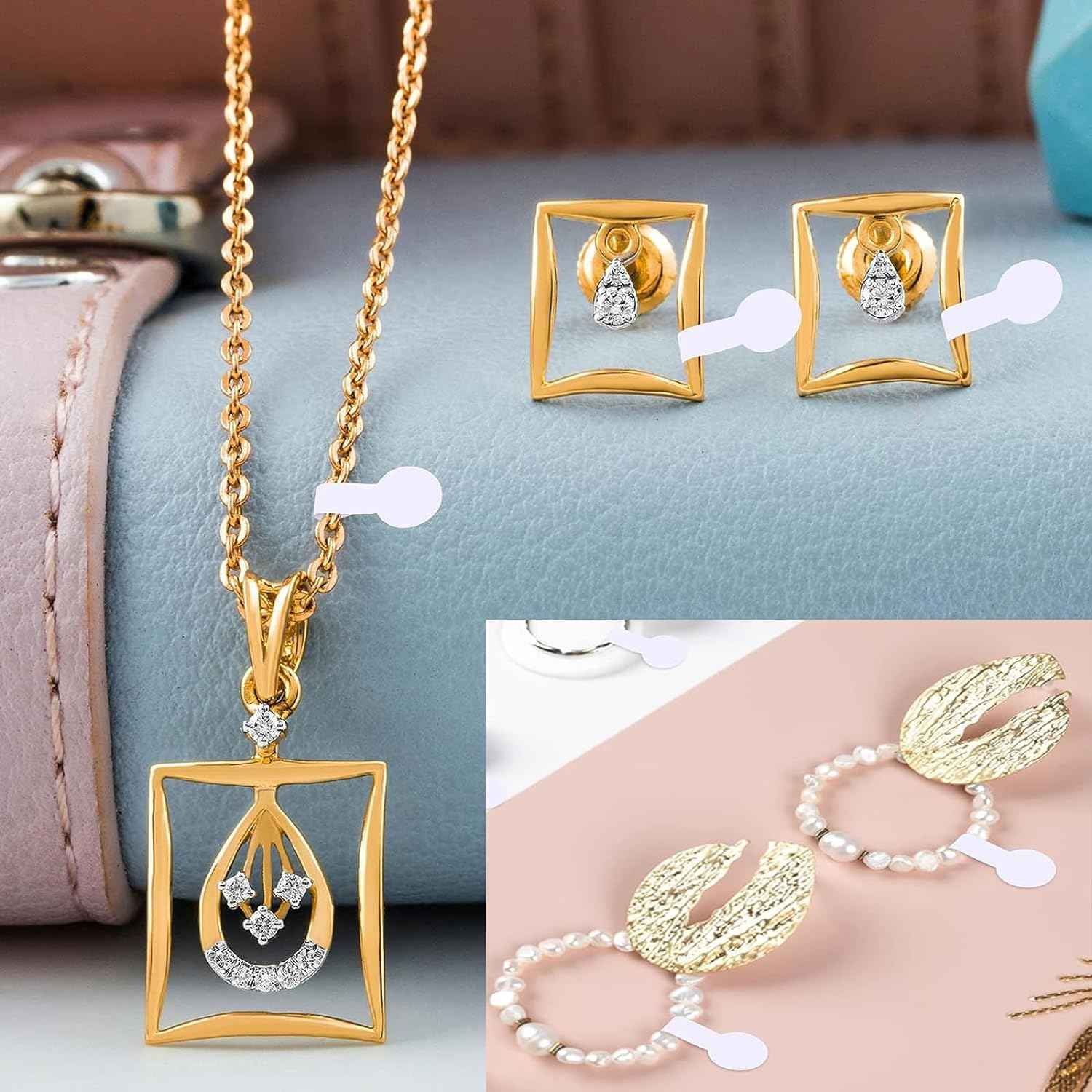 1500pcs Barbell Jewelry Price Tags White Kraft Paper Stickers