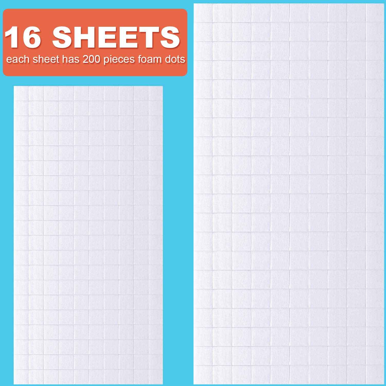 16 Sheets Craft Foam Dots Adhesive 2 Sizes