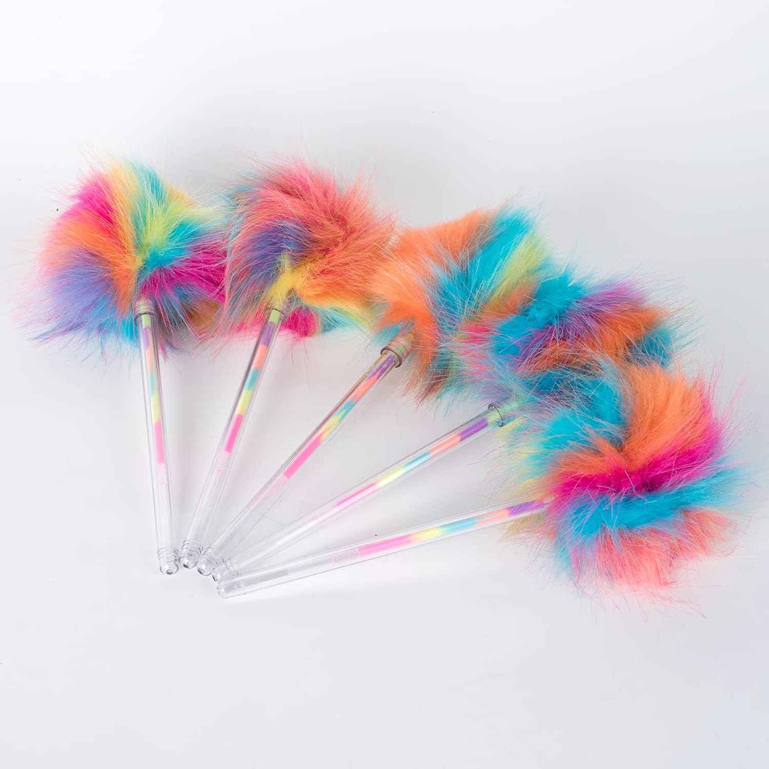12 Pack Rainbow Color Pompom Gel Pens for Girls and Children