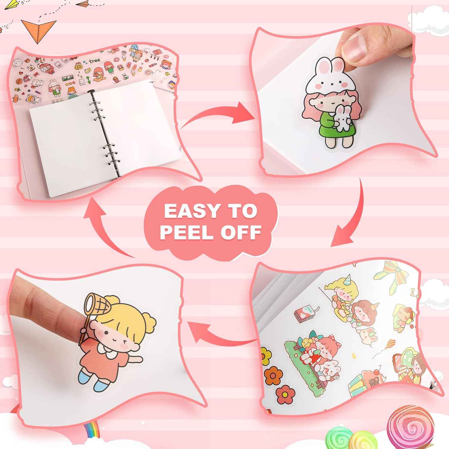 Reusable Sticker Book 80 Sheets Sticker Collecting Album Plus Size A5