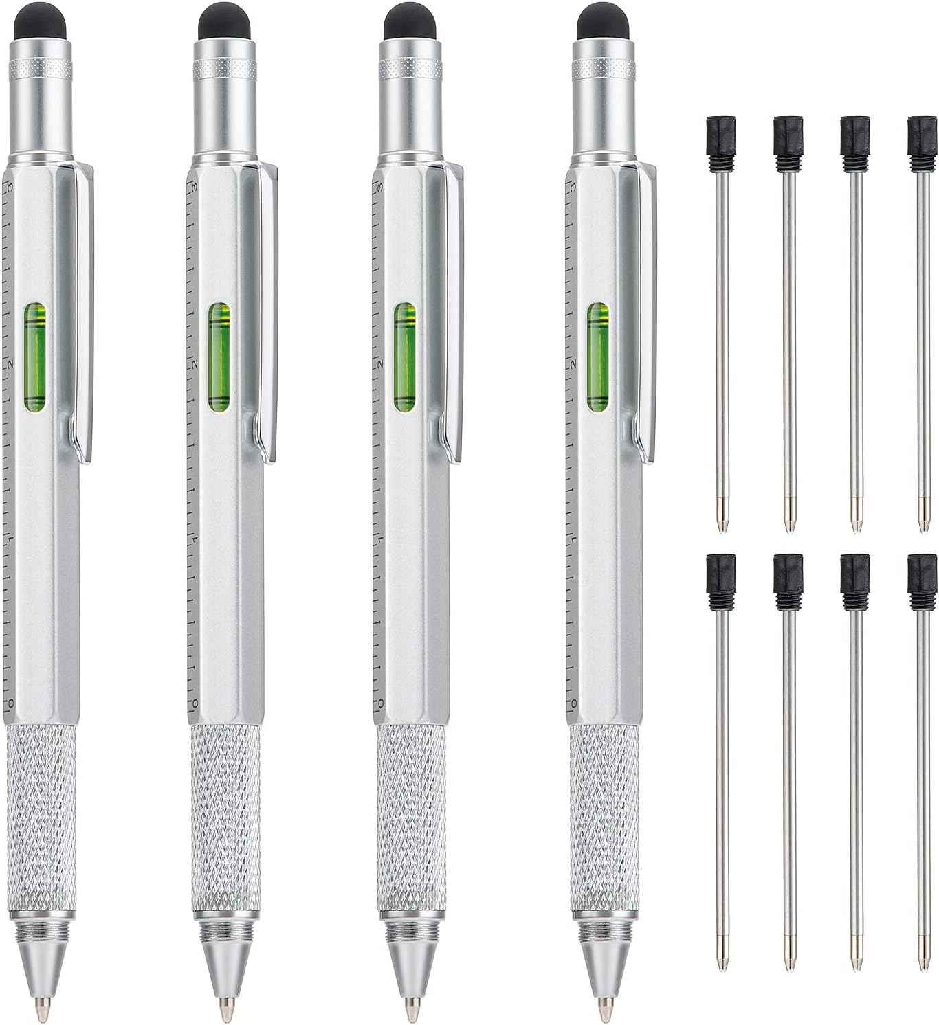 4 Pack 6IN1 Multitool Pen with Extra Refills Set