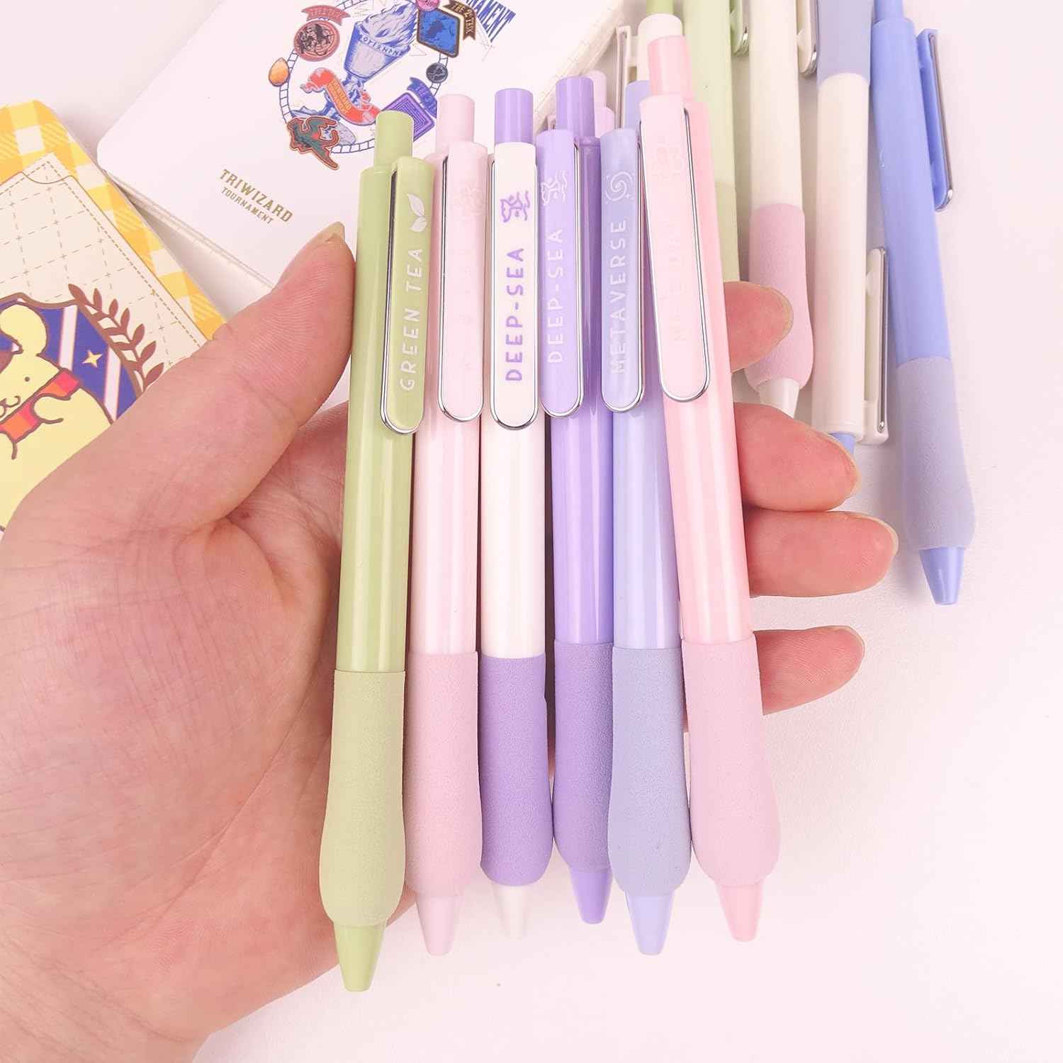 COLNK Gel Pens 0.5mm Black Ink Fine Point with Soft Comfort Grip,12 Counts