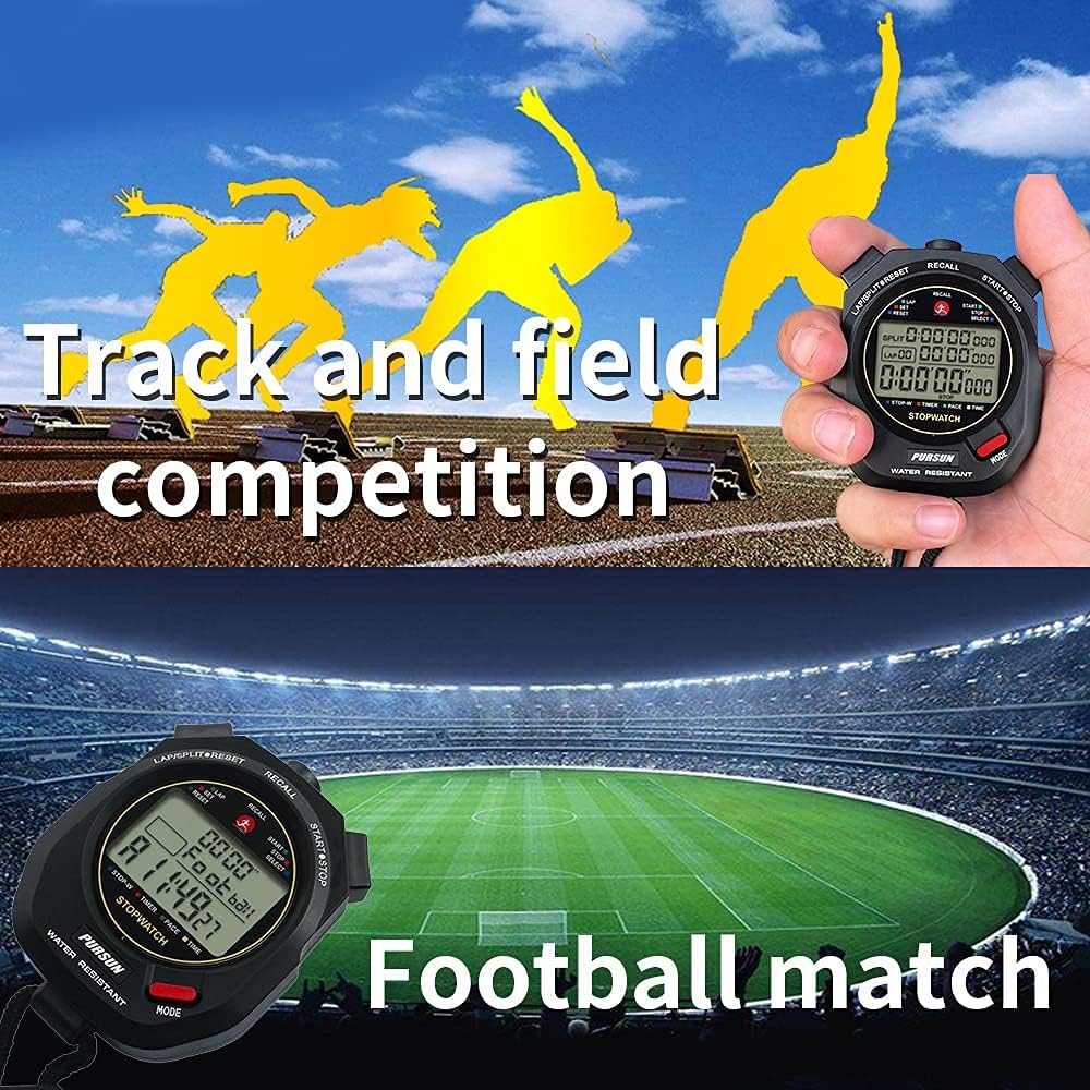 PURSUN PS-1003 Professional Stopwatch Timer for Sports 100 Lap