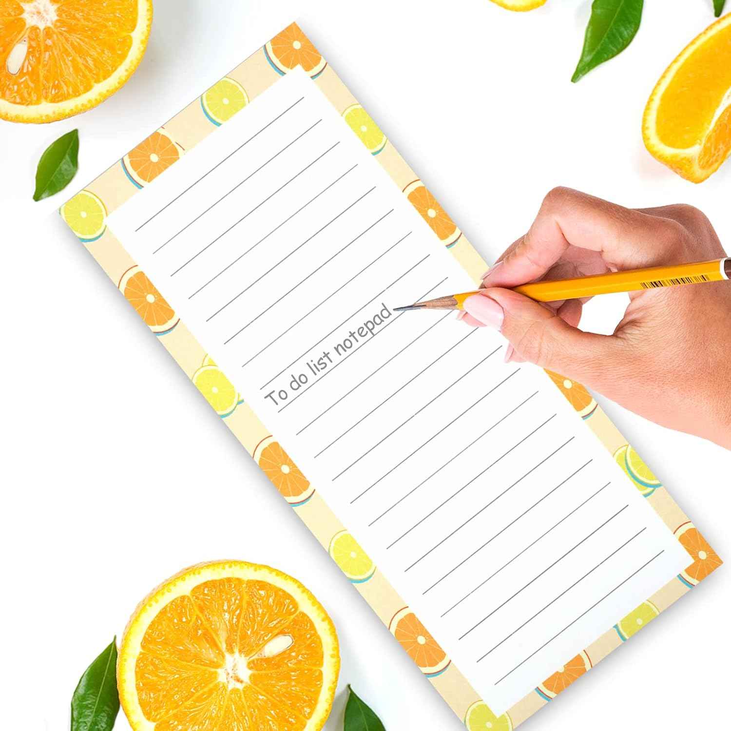 4 Pack Magnetic Notepads Grocery List Pad for Refrigerator,Fruit Design