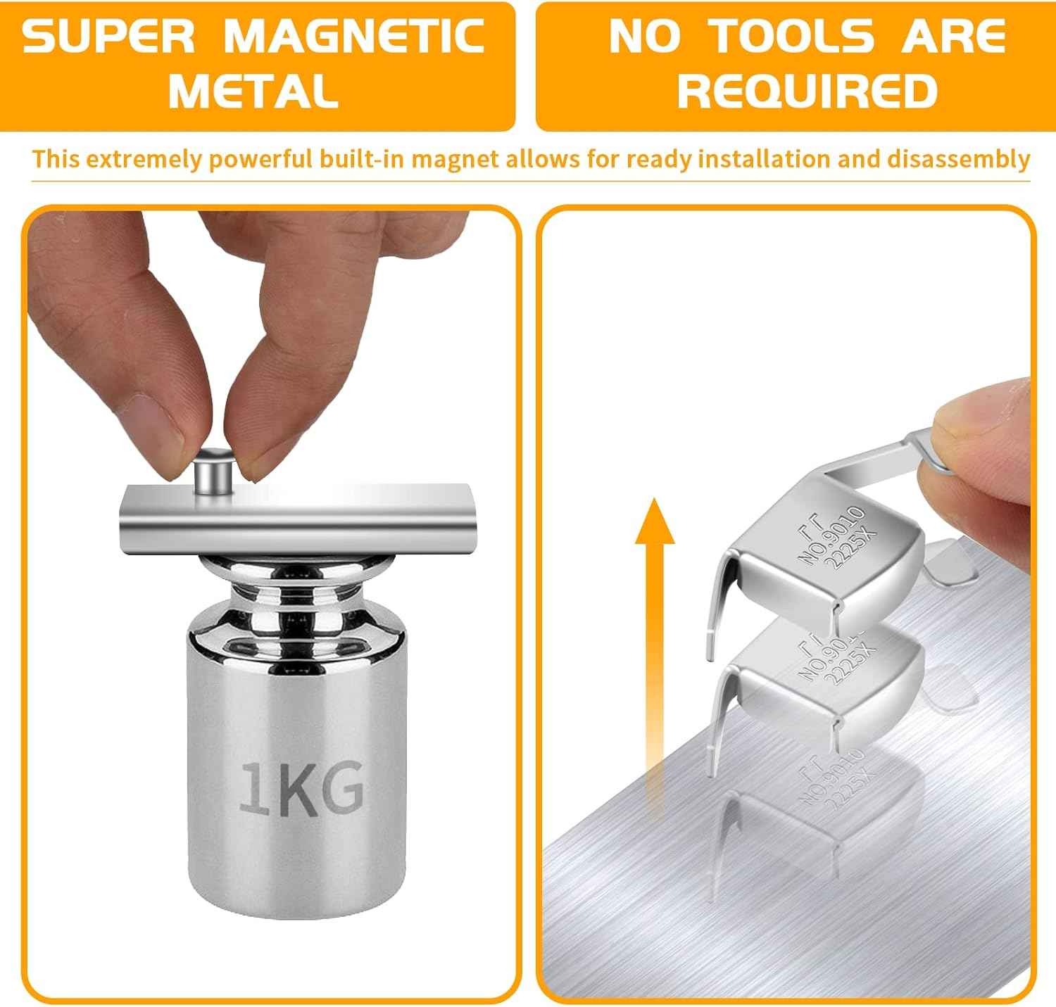 Built-in magnet seam guides, quick install with no tools required