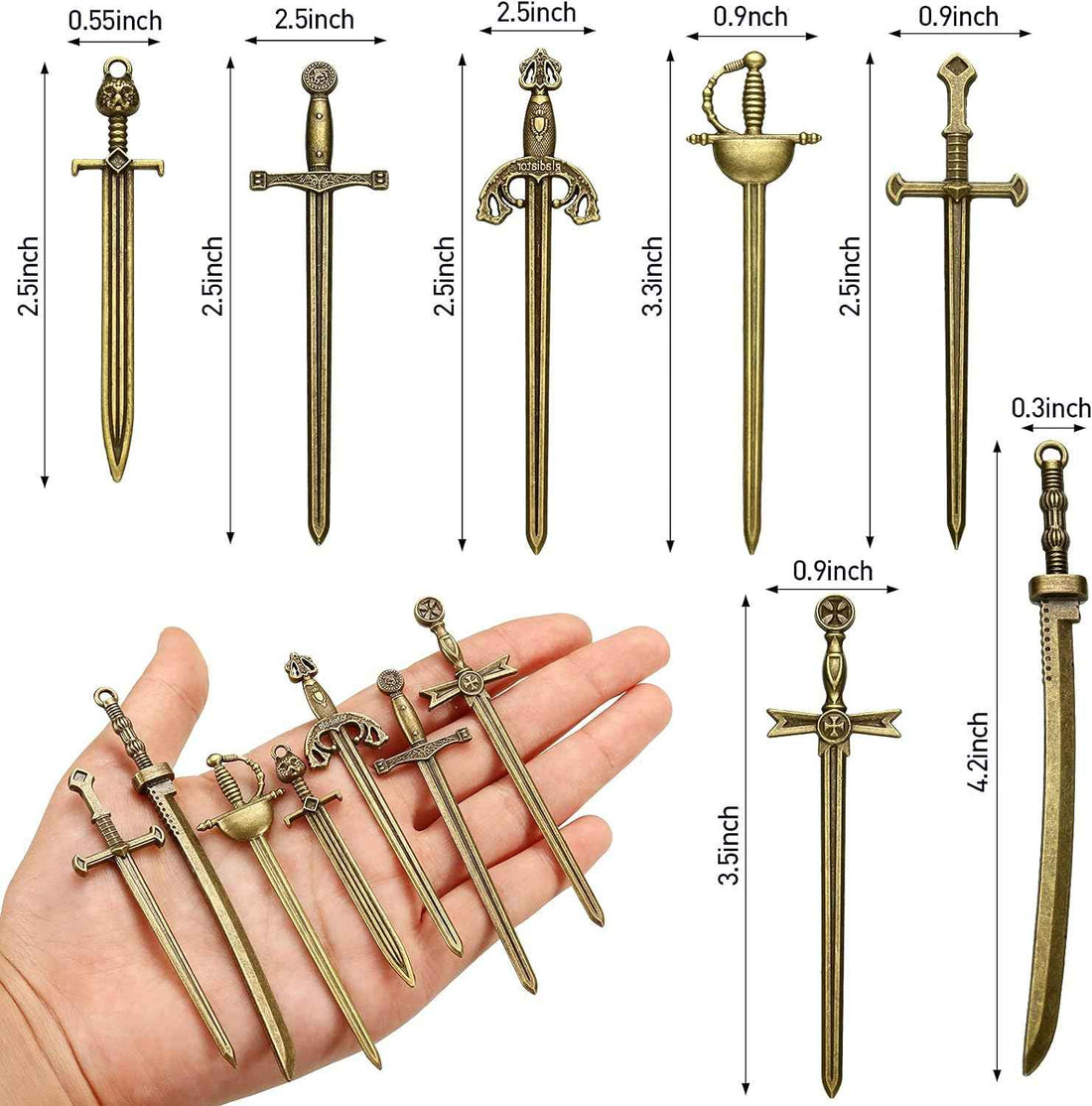 Antique Swords Knife Bookmarks 21 Pack Bronze