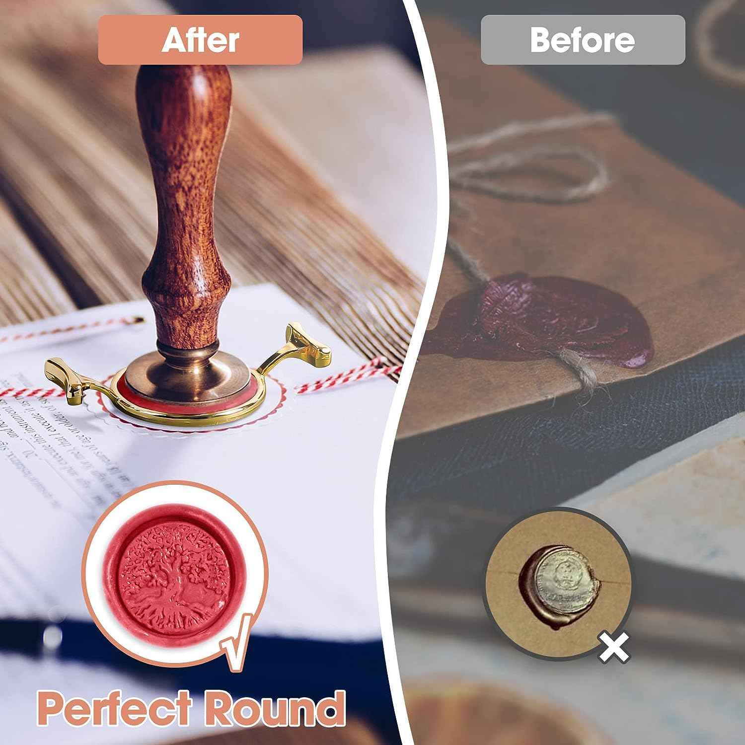 2 Metal Wax Seal Molds with Round Flower Shape,1 INCH