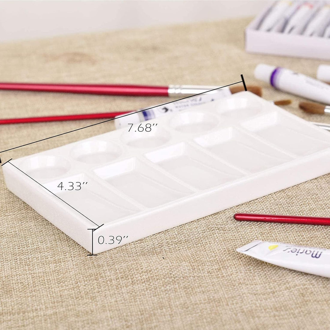 Ceramic Artist Paint Palette Tray - 10/12/20 Well 10 Wells