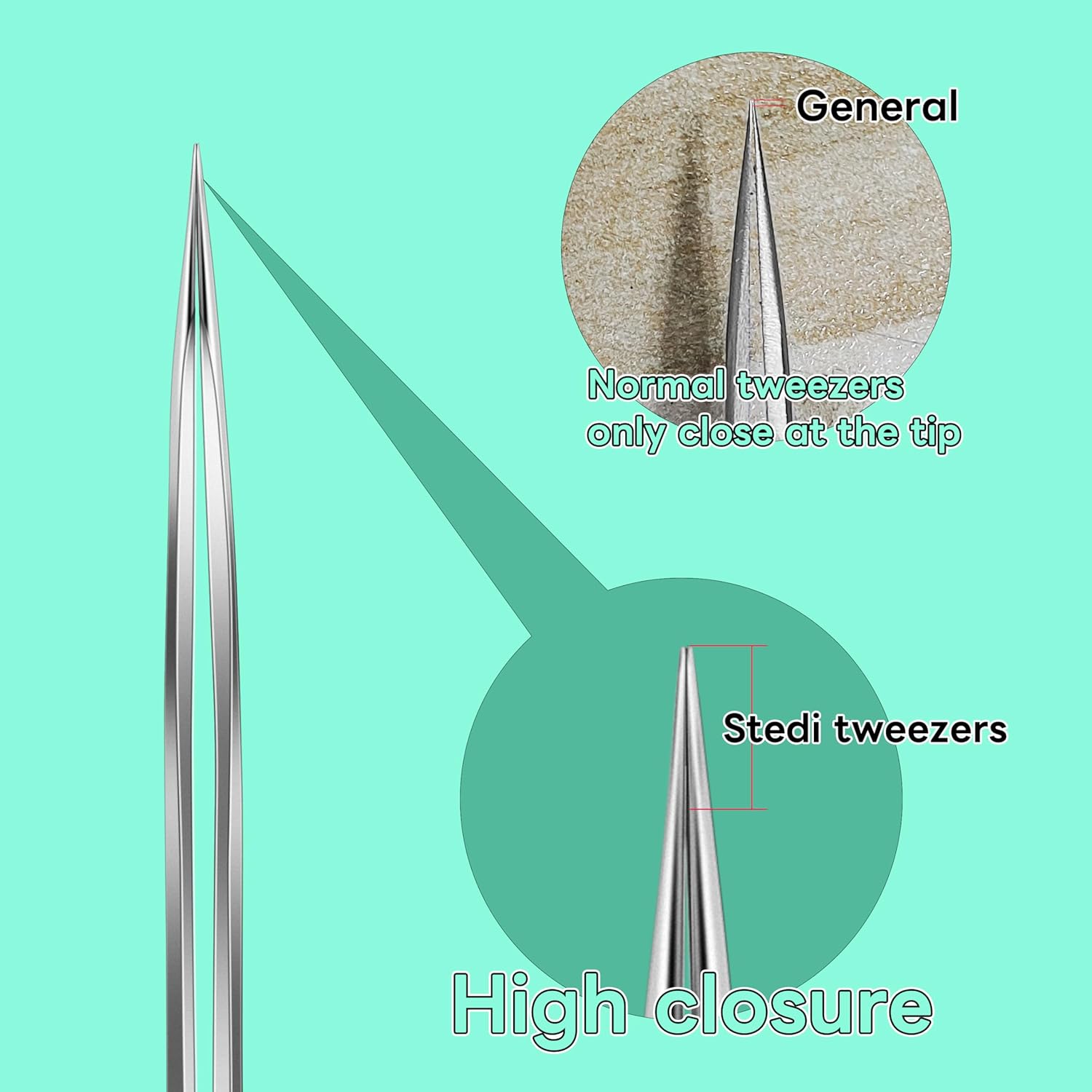 Stedi 2PCS Precision Tweezers Set Straight & Curved Tip for Gundam