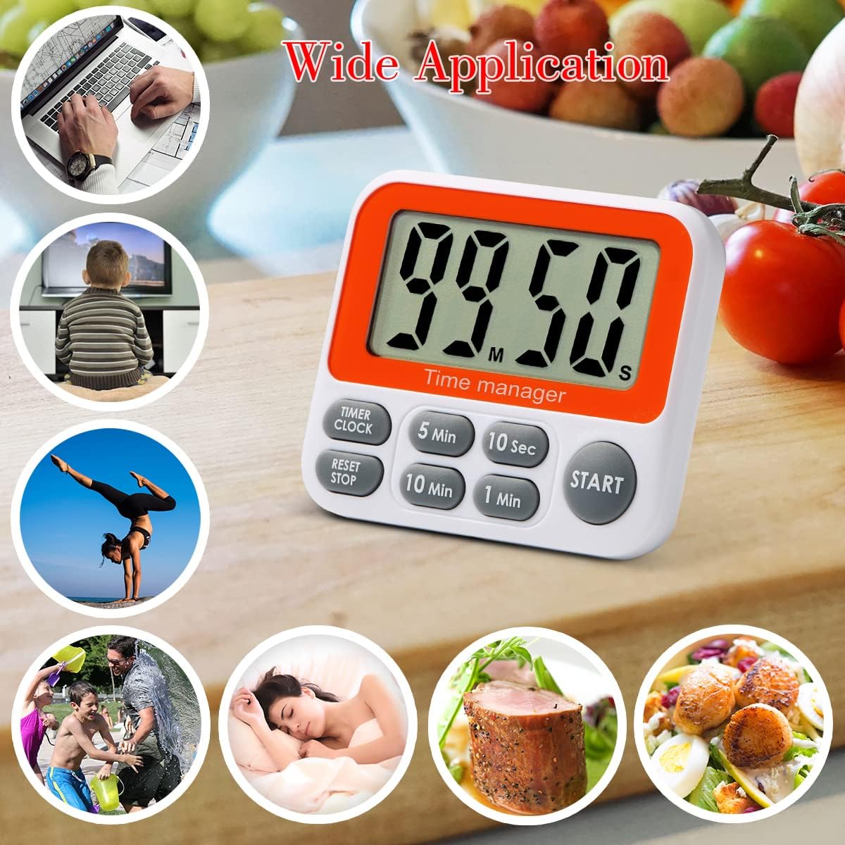 PURSUN PS-395 Digital Countdown Kitchen Timer for Gym Students
