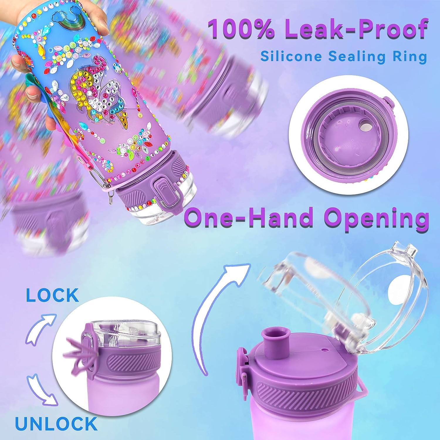 Decorate Your Own Water Bottle Kits for Girls Unicorn/Mermaid