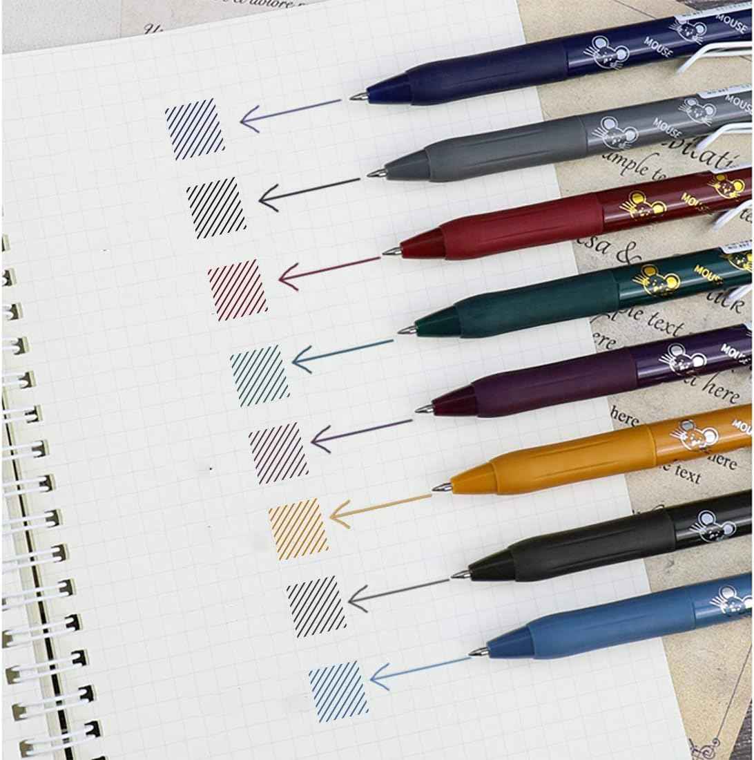 COLNK Colored Gel Pens with Retro Ink Retractable,0.5mm,8 Pack