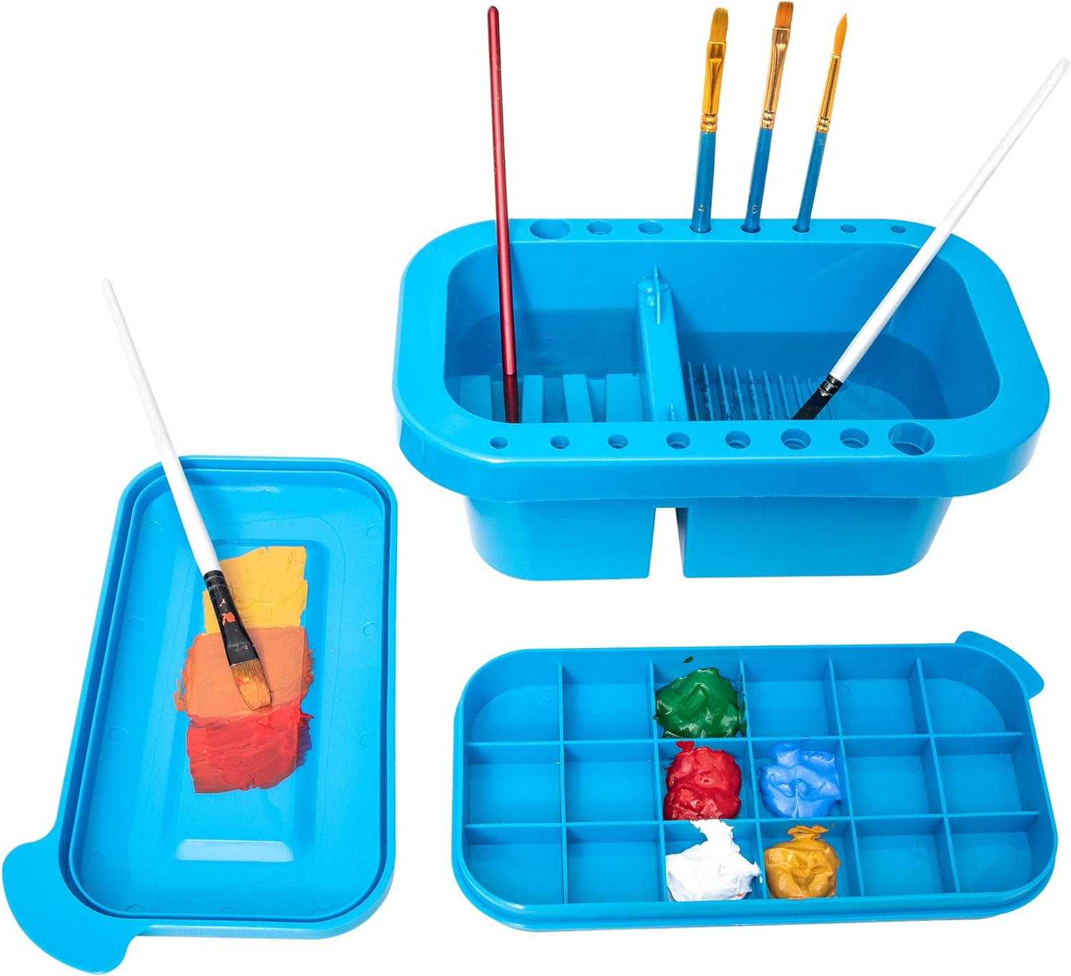 Paint Brush Cleaner Holder and Organizers with Palette Royal Blue