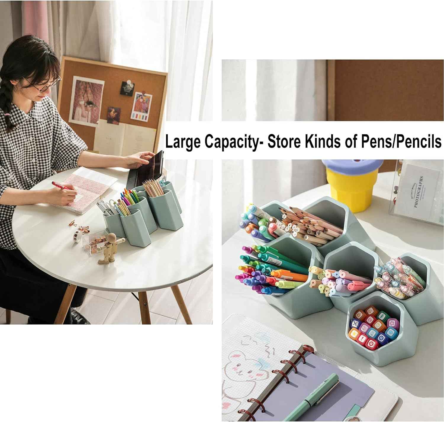 Hexagonal Creative Pen Holder Desktop Wall-Mounted