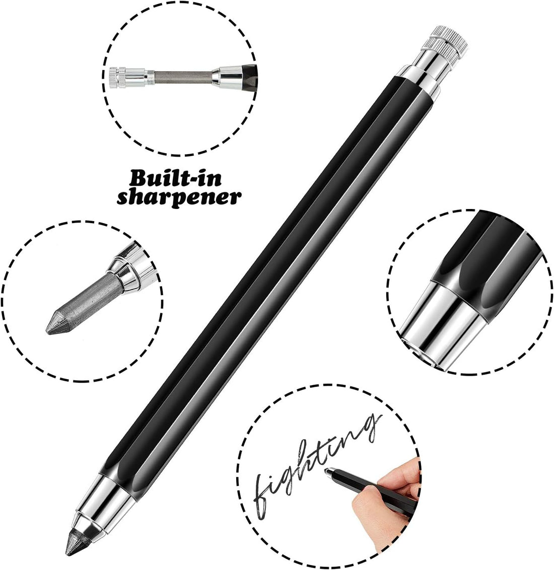 5.6mm Mechanical Graphite Pencil for Draft Art Sketching,3 Pack