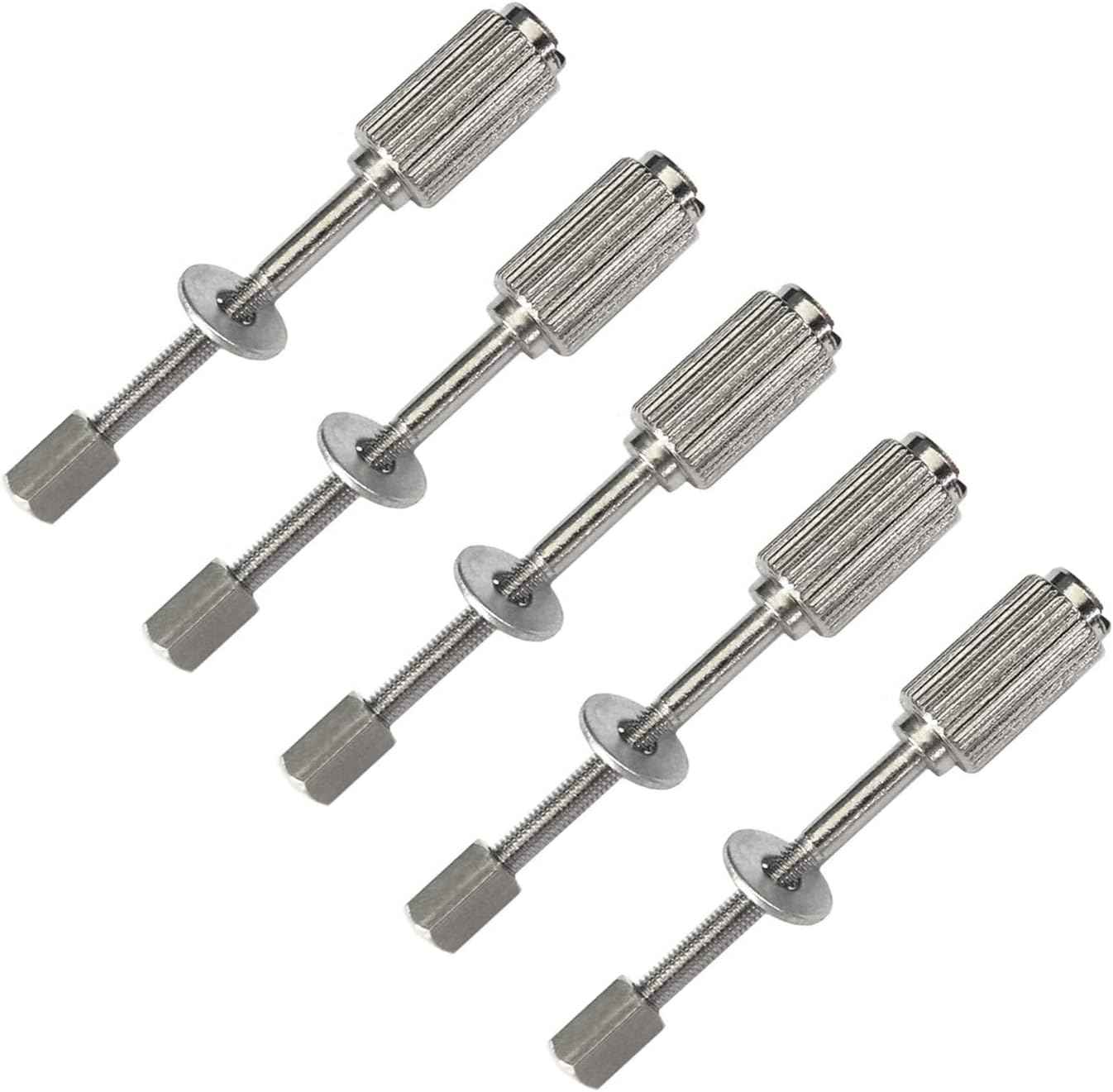 5 embroidery hoop screw set, metal pins with ridged grip and washer heads