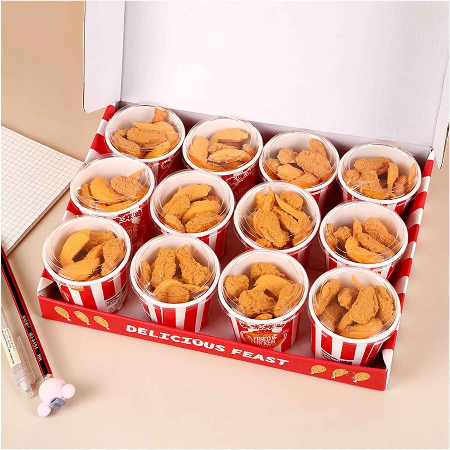 Food Fried Chicken Pencil Erasers 27 Pack
