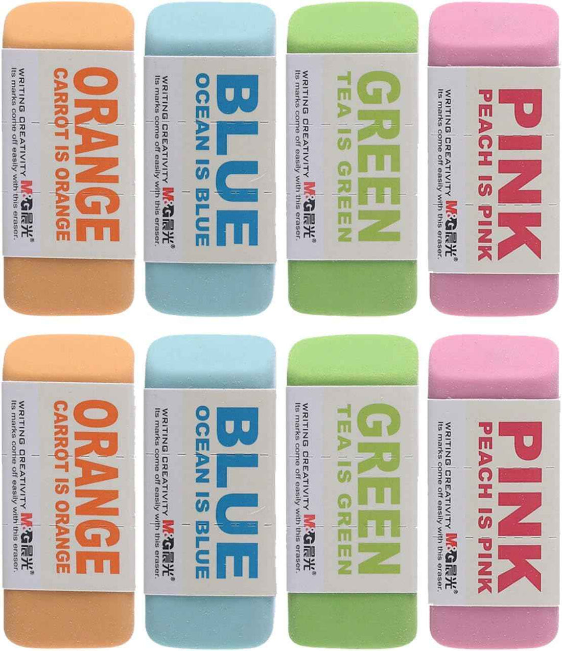M&G Large Pencil Erasers,8 Assort Colors