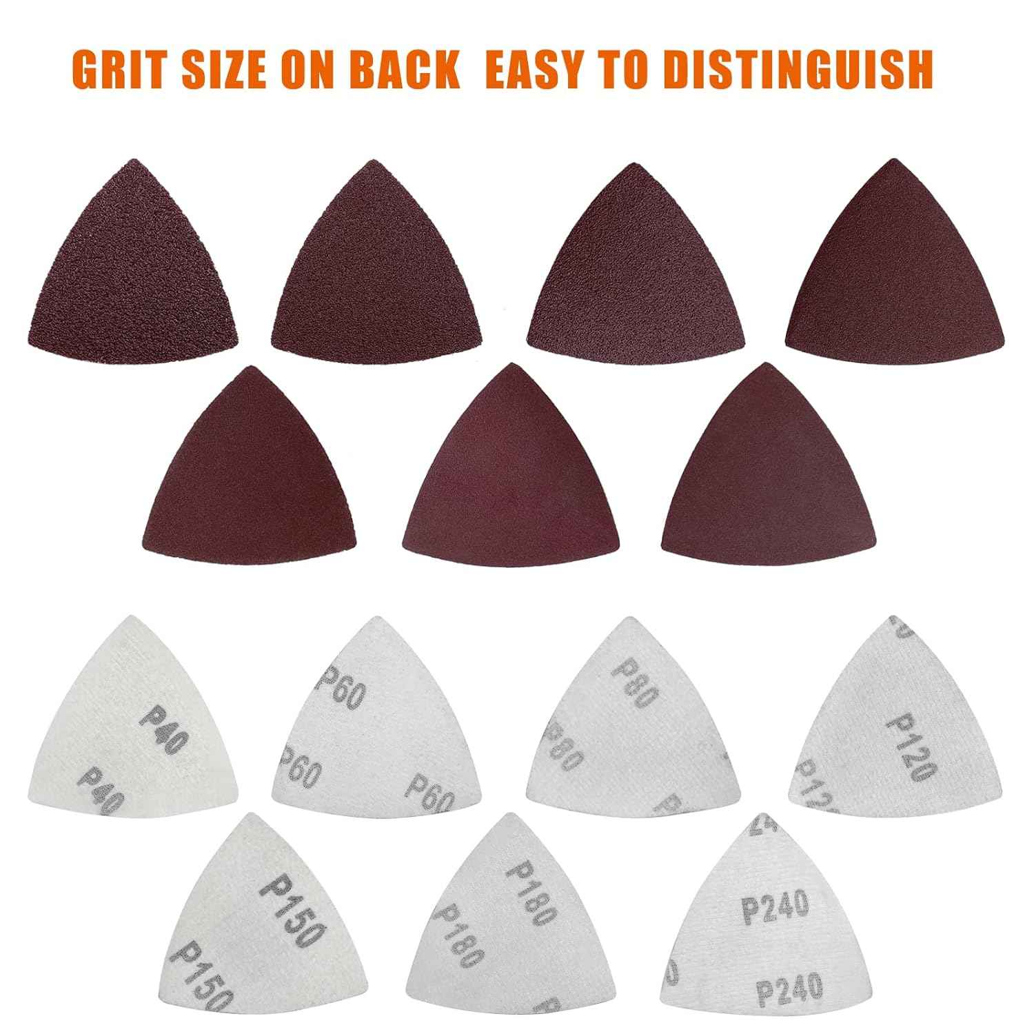 170PCS Hook and Loop Triangle Sandpaper for 3-1/8 Inch