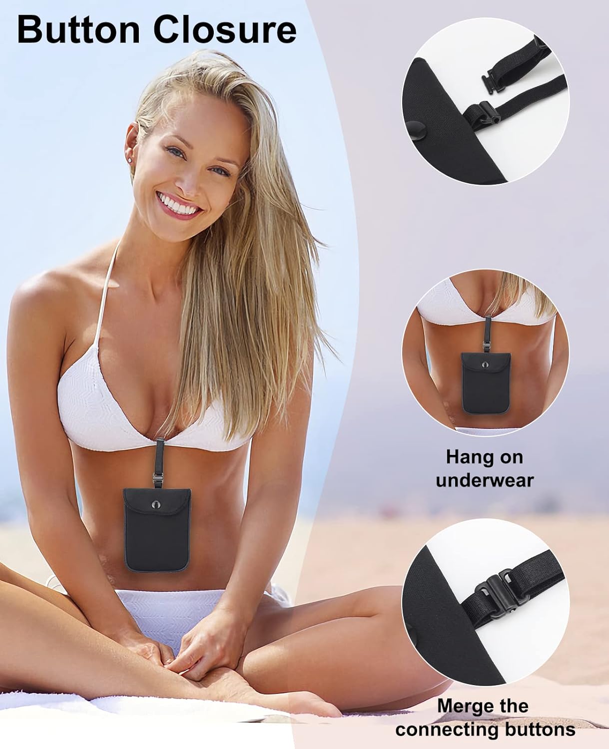 Hidden Bra Concealed Women's Lingerie Wallets for Secure Travel 2 Pack
