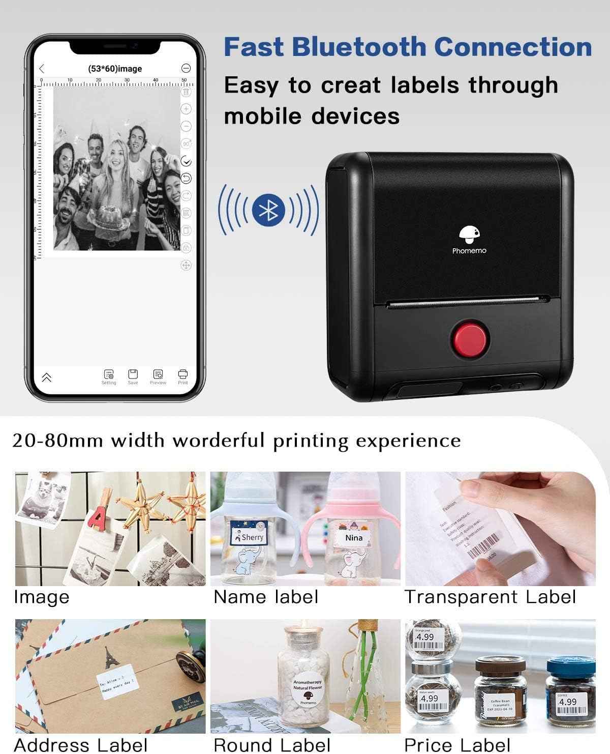 Phomemo M200 Label Maker,Bluetooth Thermal Label Printer (Type-C Charger)